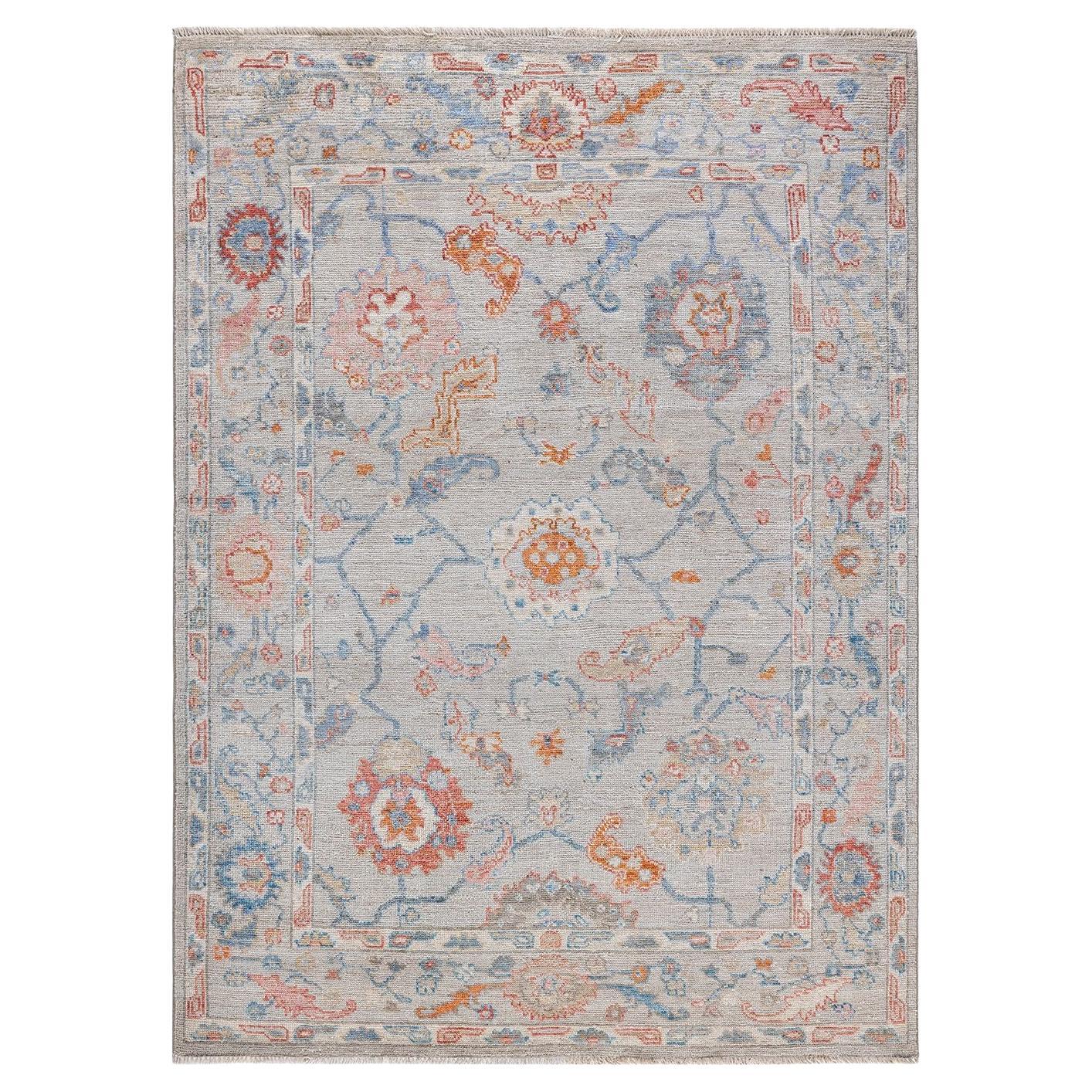 Oushak, One-of-a-kind Hand Knotted Runner Rug, Ivory
