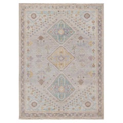 Oushak, One-of-a-kind hand knotted Runner Rug, Ivory