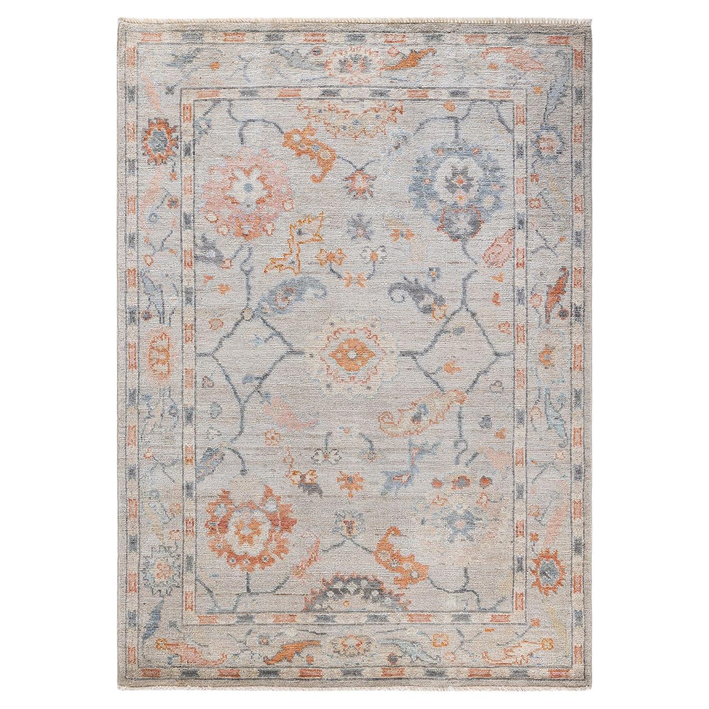 Oushak, One-of-a-kind Hand Knotted Runner Rug, Ivory