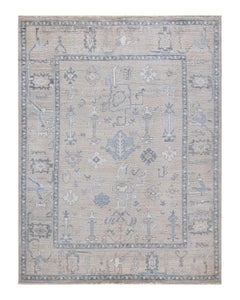 Oushak, One-of-a-kind Hand Knotted Runner Rug, Ivory
