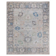 Oushak, One-of-a-kind hand knotted Runner Rug, Ivory, 8' 1" x 9' 10"
