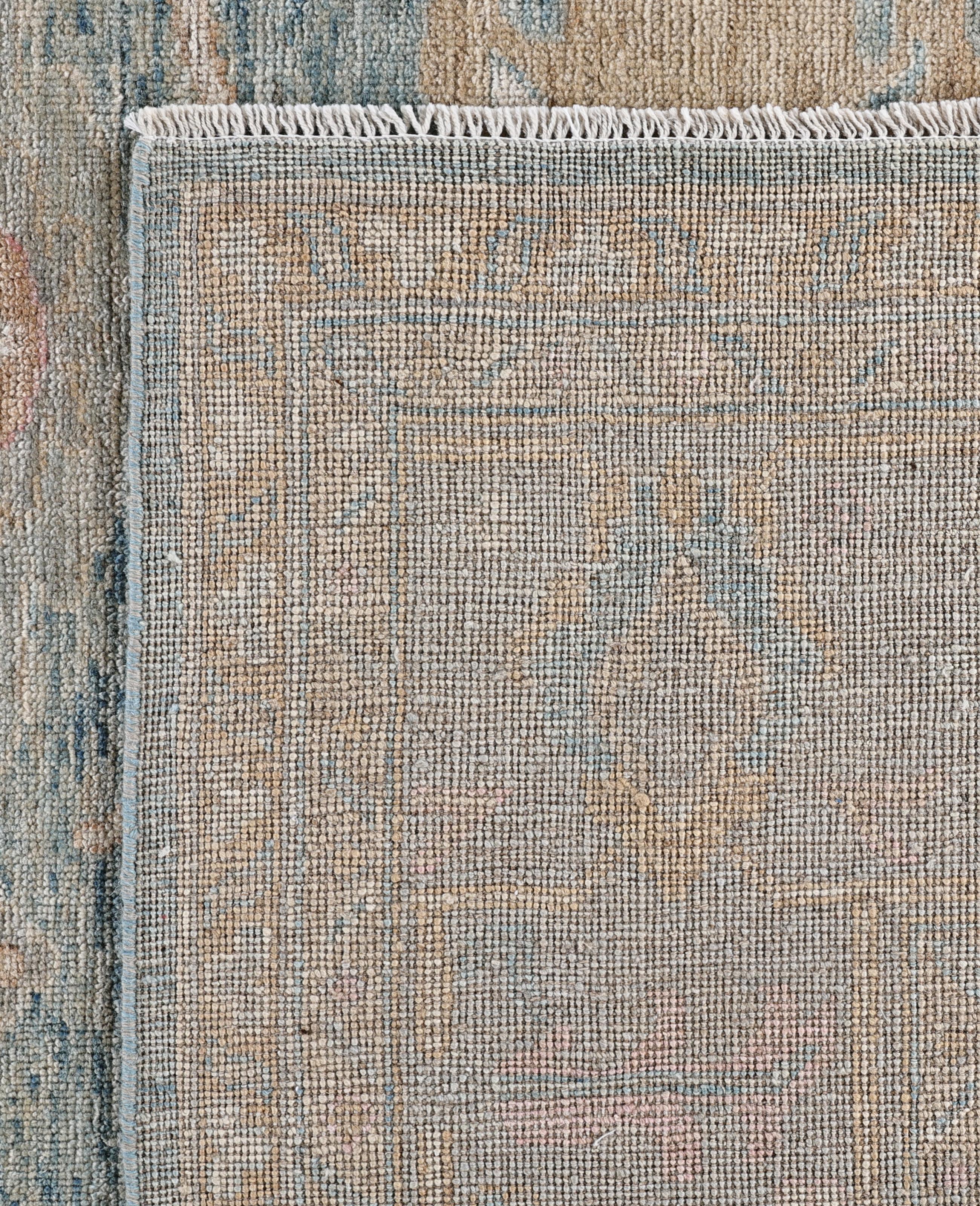 Tappeto Oushak One-of-a-Kind in Lana Blu 8' 1