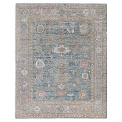 Tappeto Oushak One-of-a-Kind in Lana Blu 8' 1" x 10' 1"