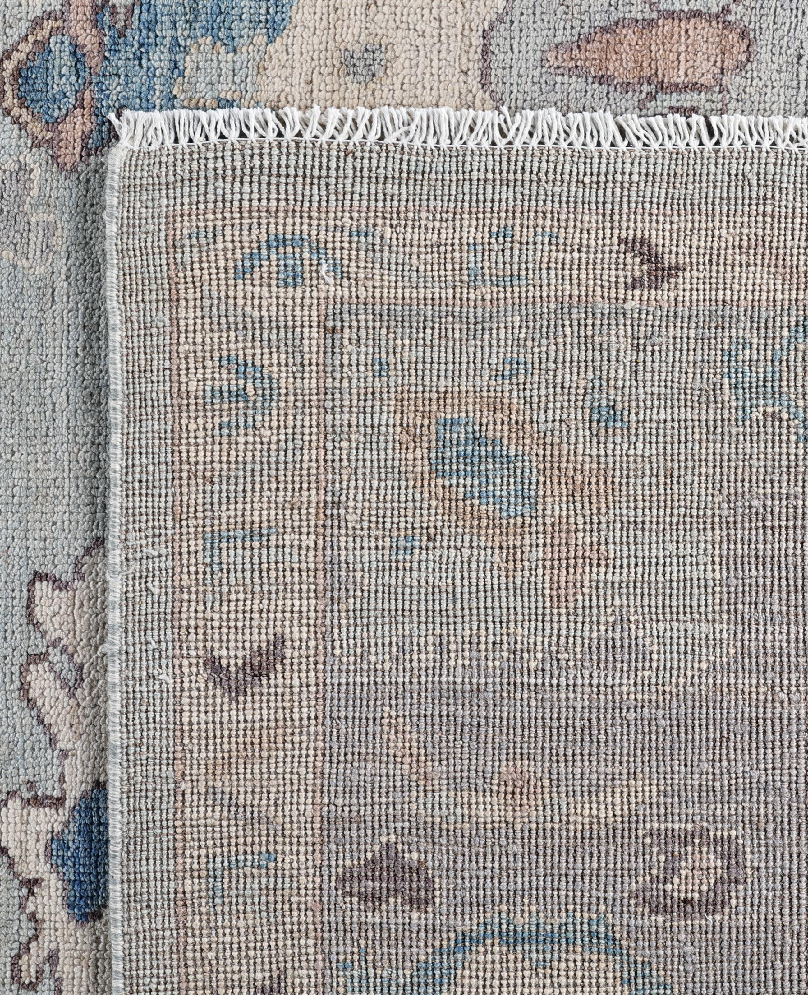 Tappeto Oushak One-of-a-Kind in Lana Blu 8' 2