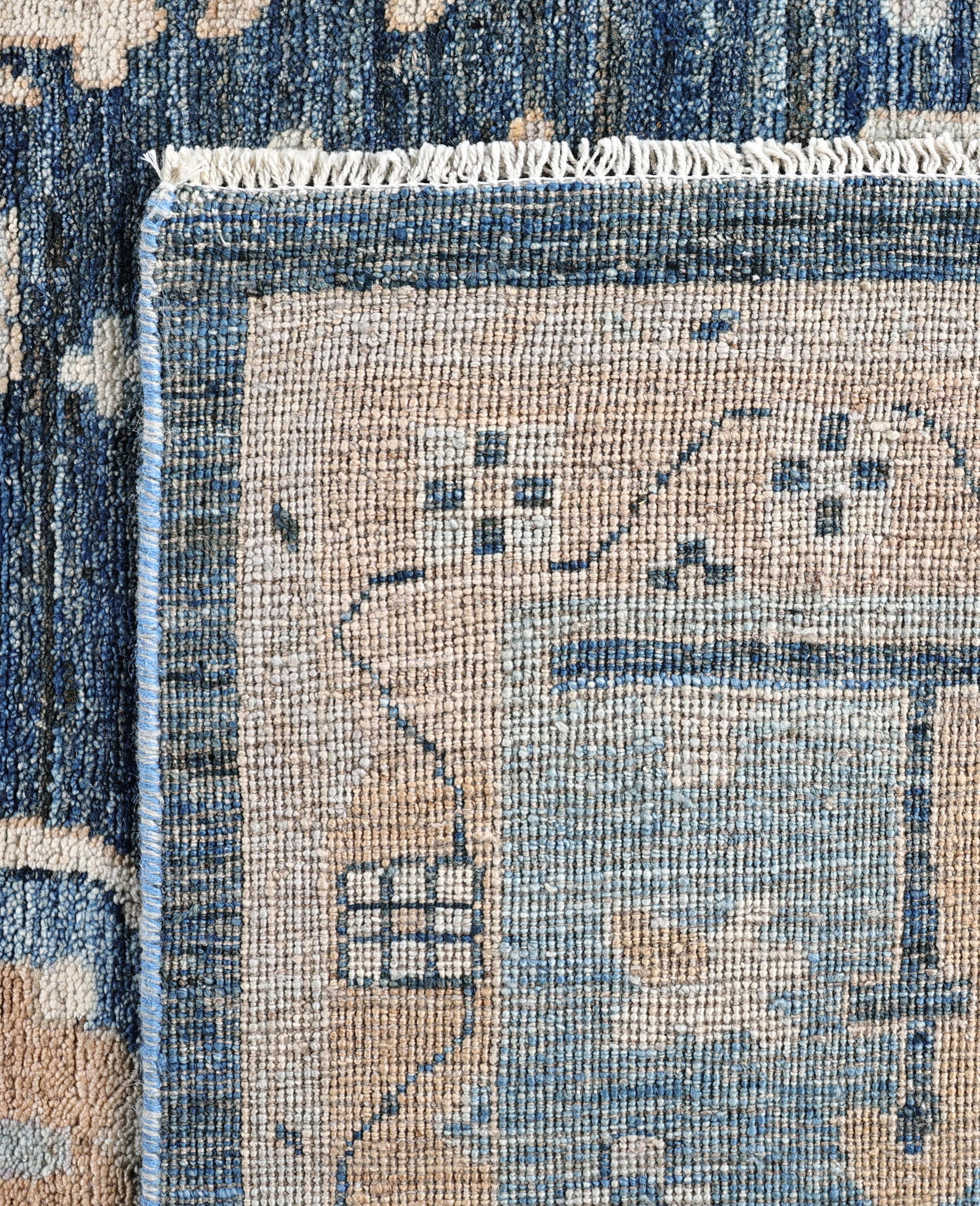 Tappeto Oushak One-of-a-Kind in Lana Blu 9' 1