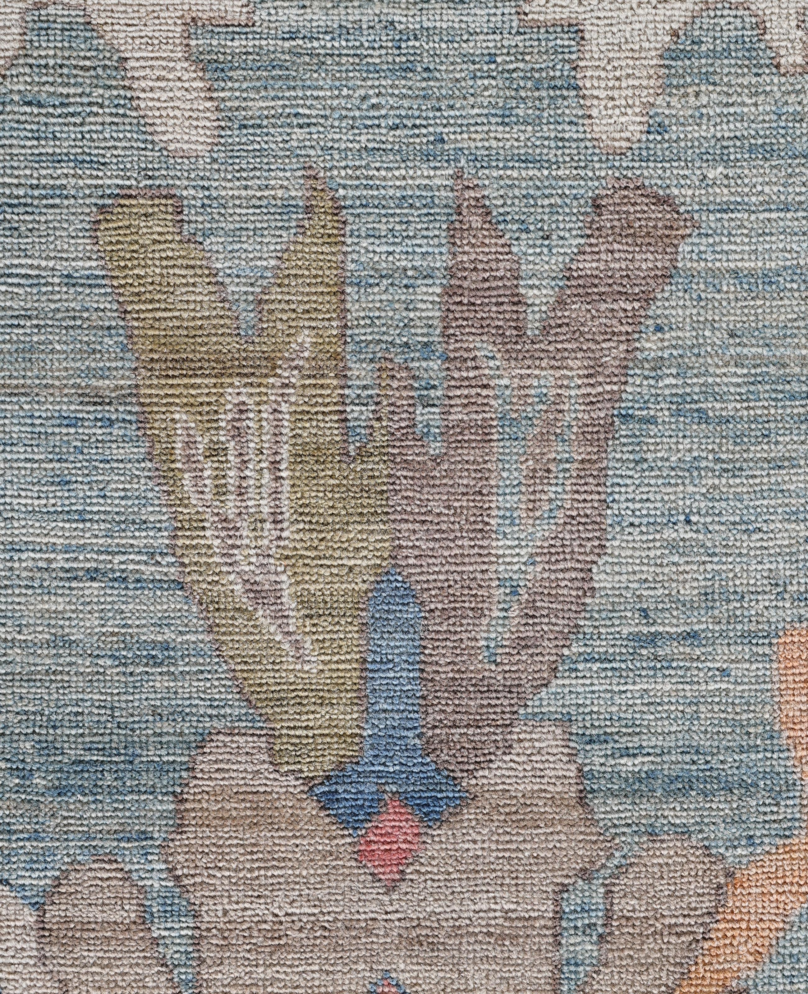 Pakistano Tappeto Oushak One-of-a-Kind Wool Blu 9' 1