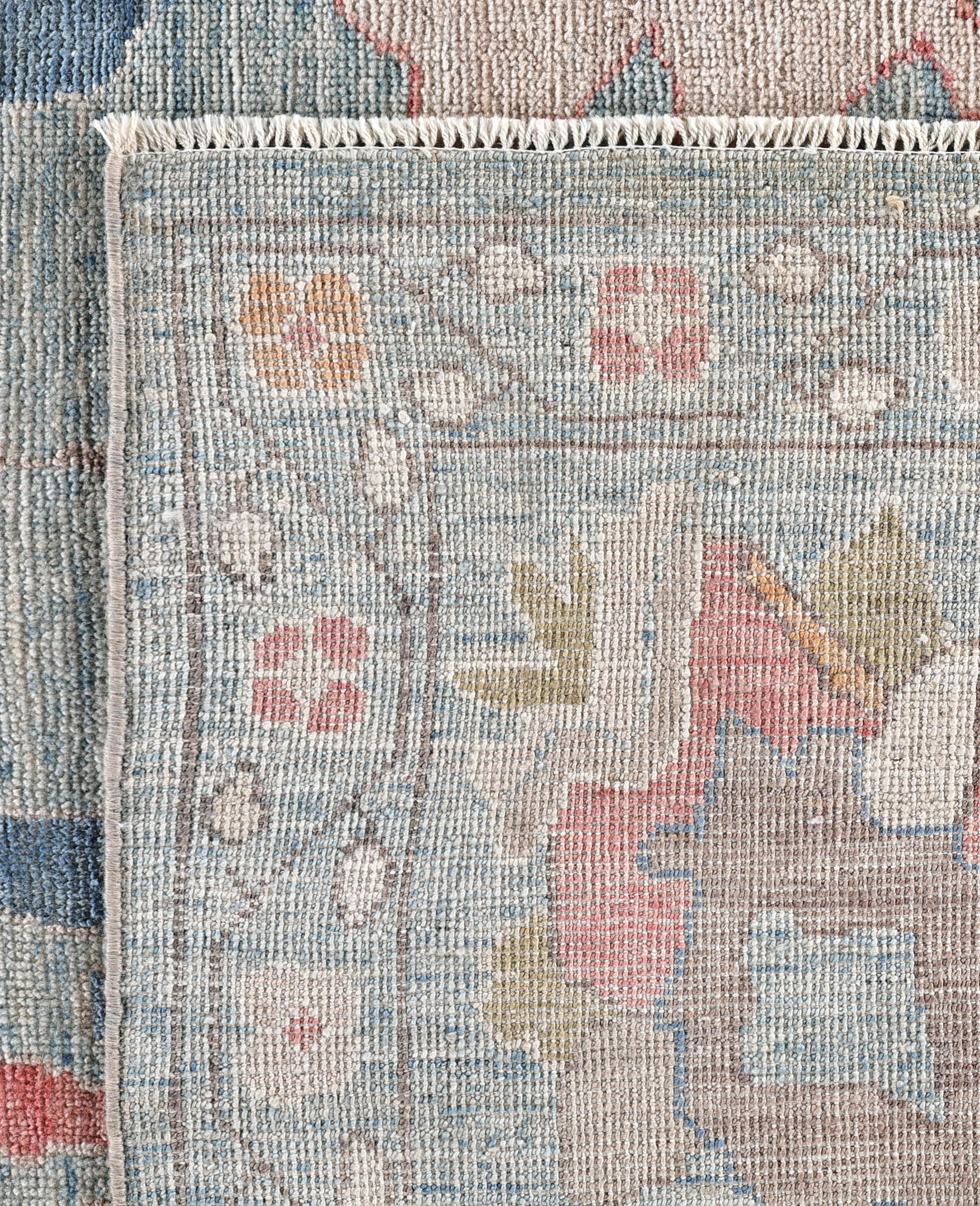 Tappeto Oushak One-of-a-Kind Wool Blu 9' 1
