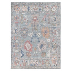 Tappeto Oushak One-of-a-Kind Wool Blu 9' 1" x 12' 1"