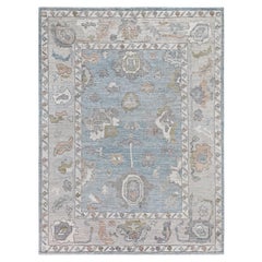 Tappeto Oushak One-of-a-Kind in Lana Blu 9' 2" x 12' 0"