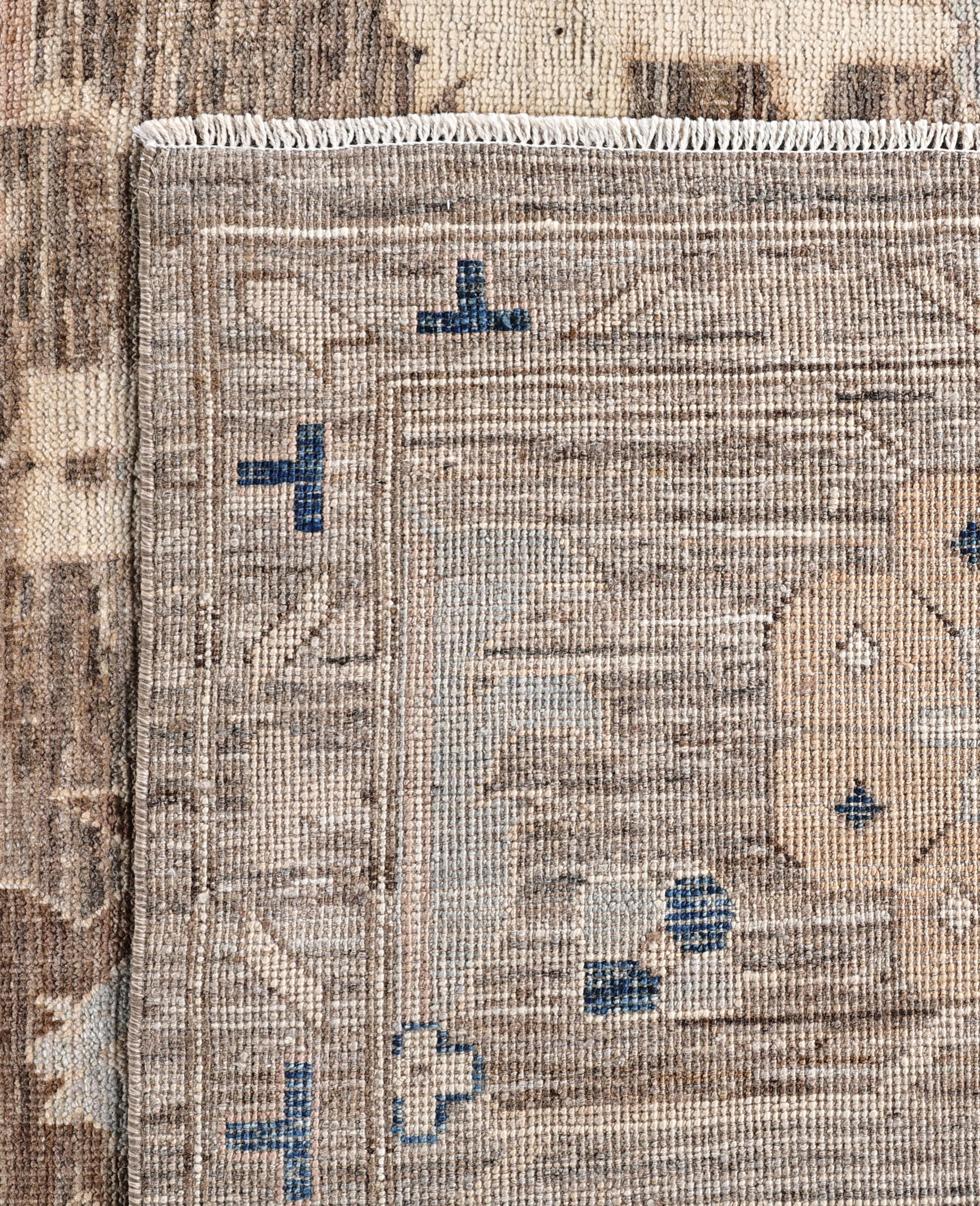 Oushak One-of-a-Kind Wool Brown Area Rug 10' 2