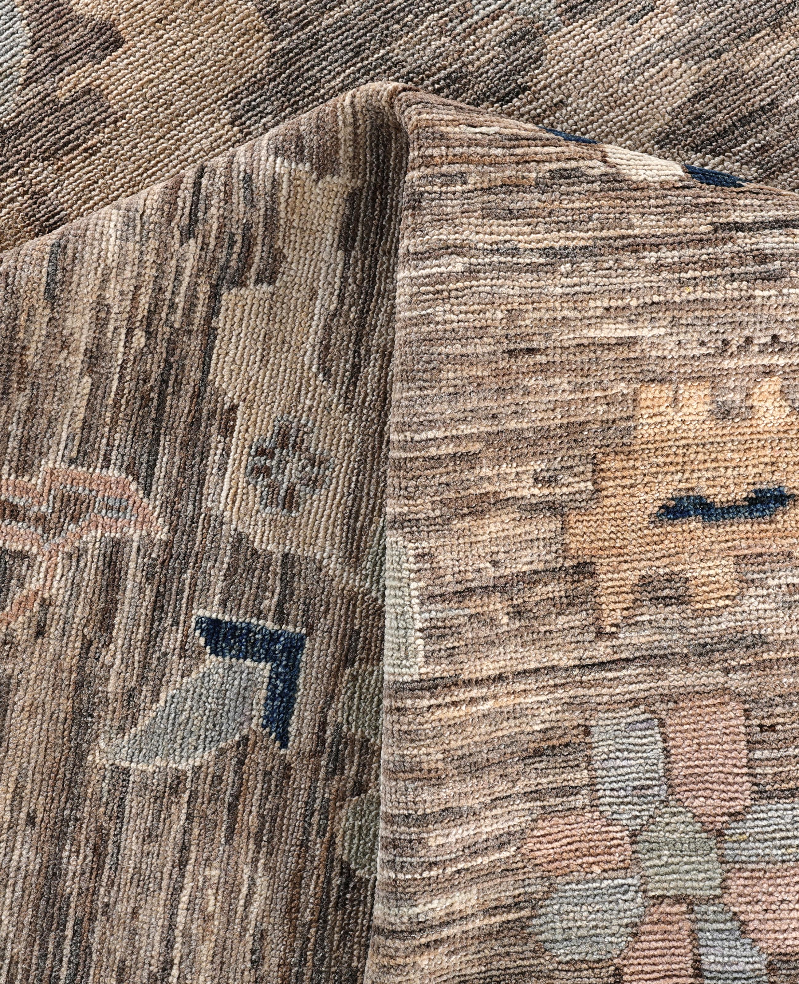 Oushak One-of-a-Kind Wool Brown Area Rug 10' 2