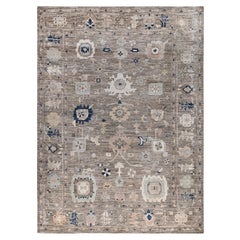 Oushak One-of-a-Kind Wool Brown Area Rug 10' 2" x 13' 10"