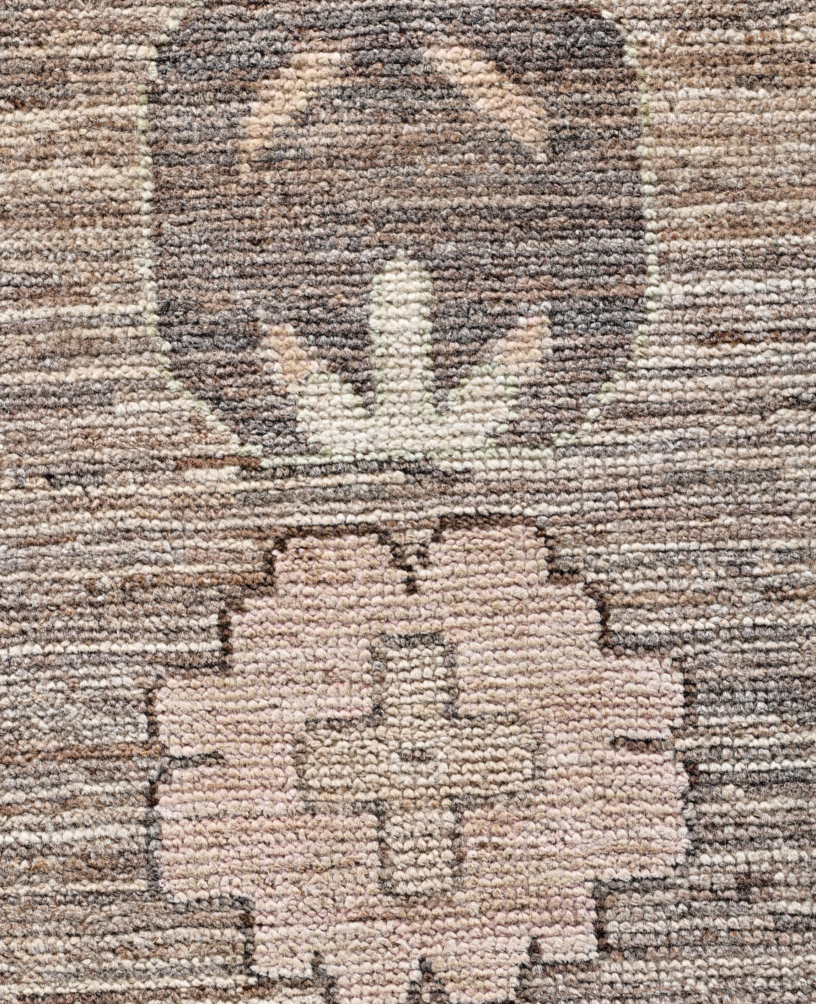 Pakistani Oushak One-of-a-Kind Wool Brown Area Rug 10' 2