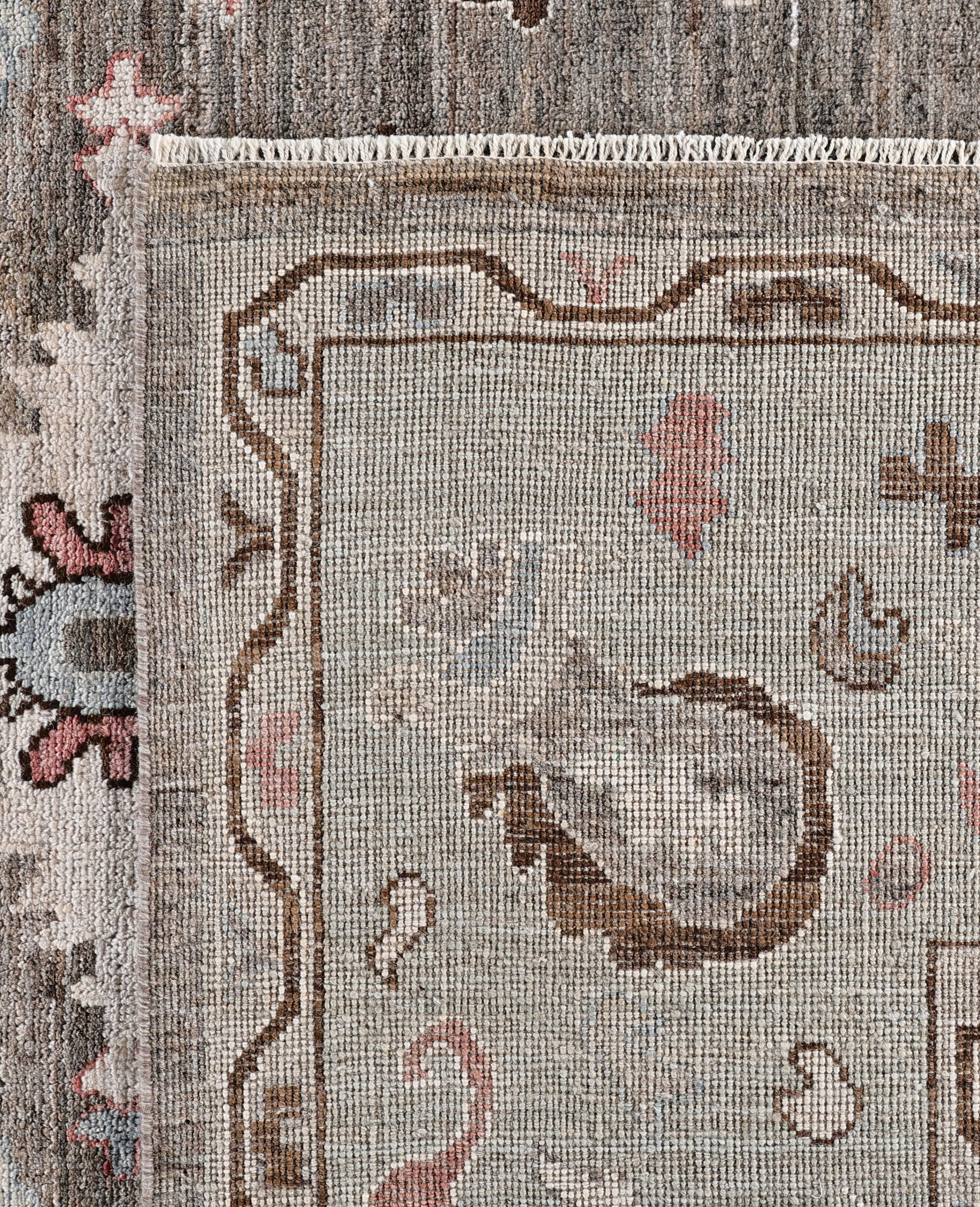 Oushak One-of-a-Kind Wool Brown Area Rug 8' 0
