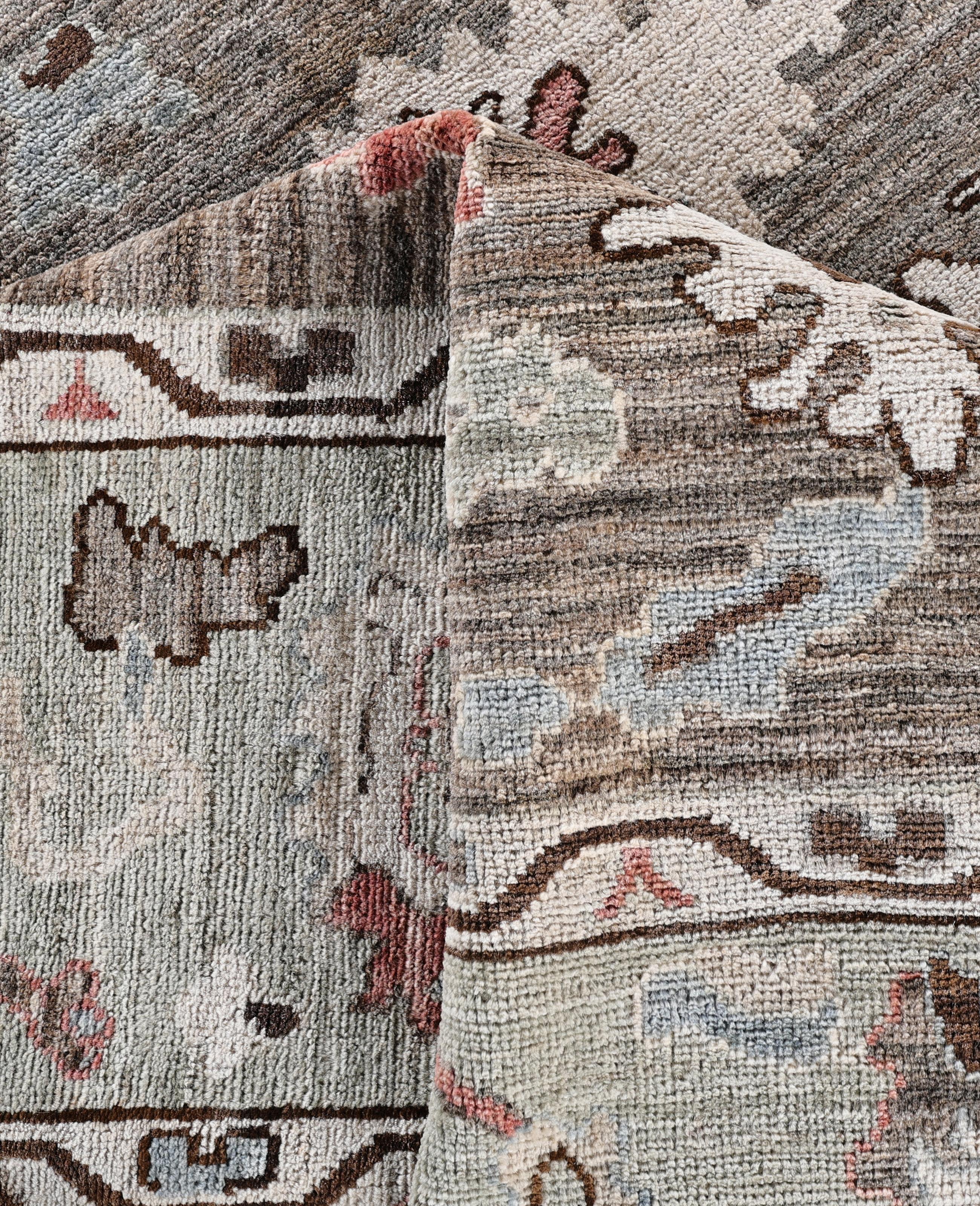 Oushak One-of-a-Kind Wool Brown Area Rug 8' 0