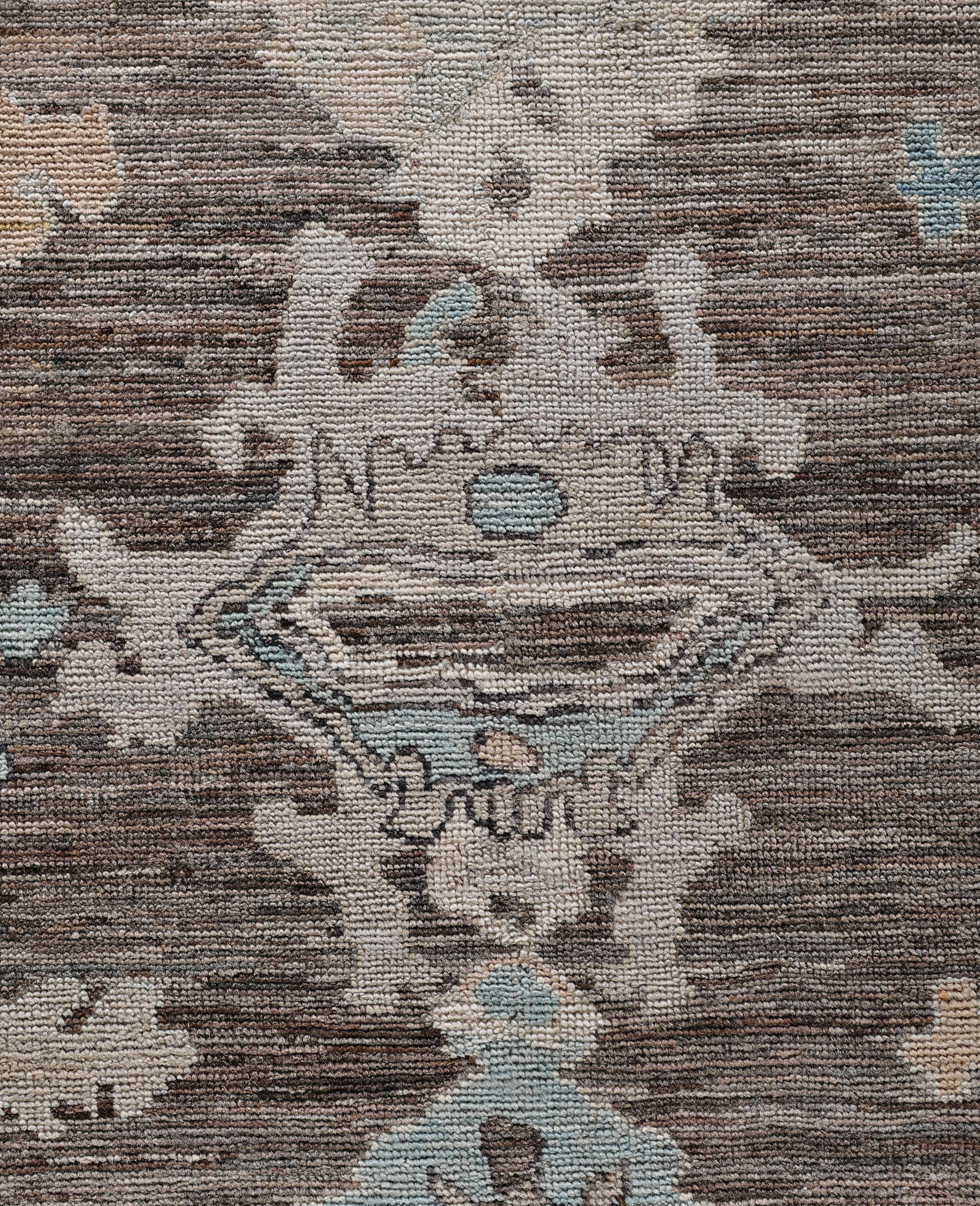 Pakistani Oushak One-of-a-Kind Wool Brown Area Rug 8' 2
