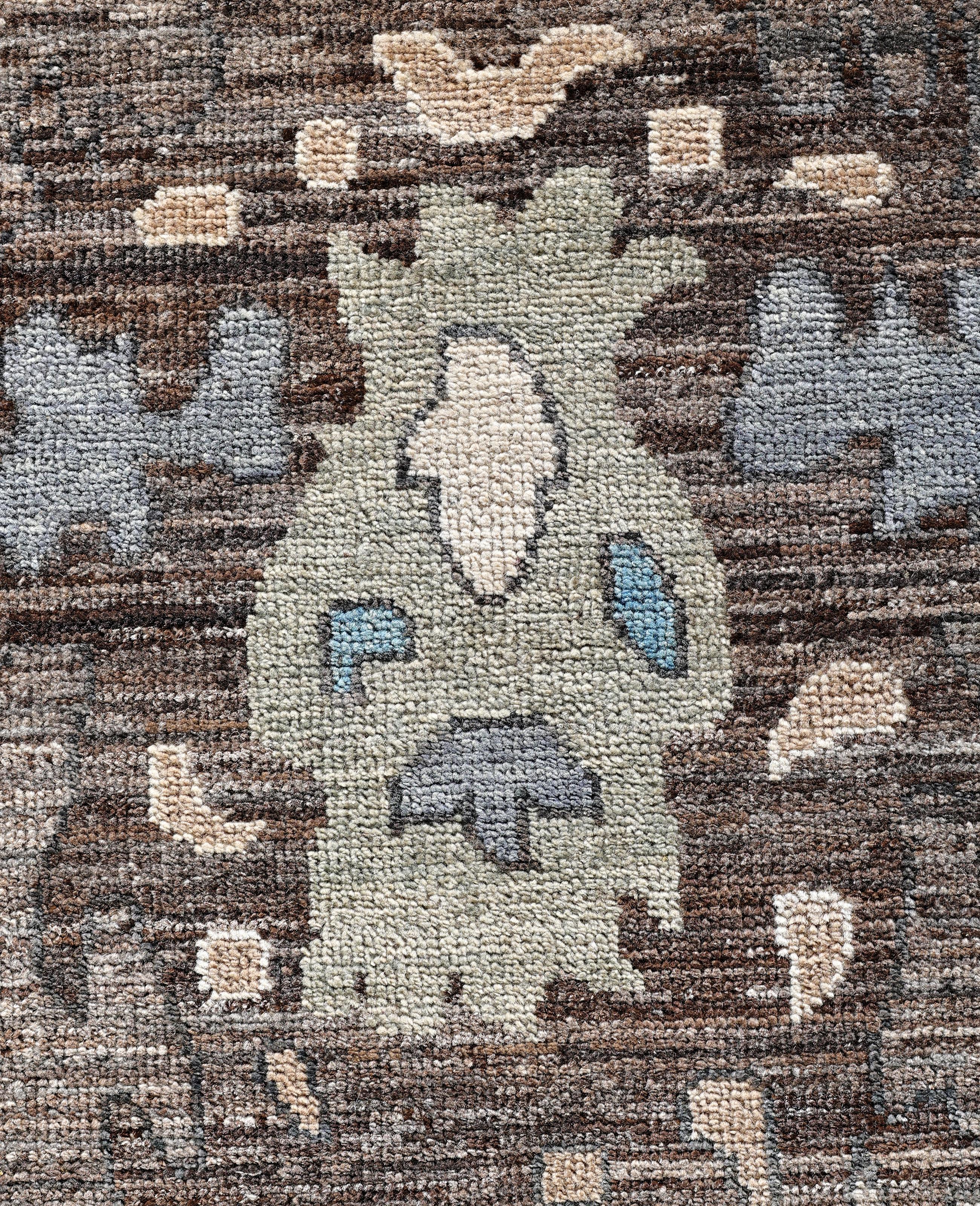 Pakistani Oushak One-of-a-Kind Wool Brown Area Rug 9' 11
