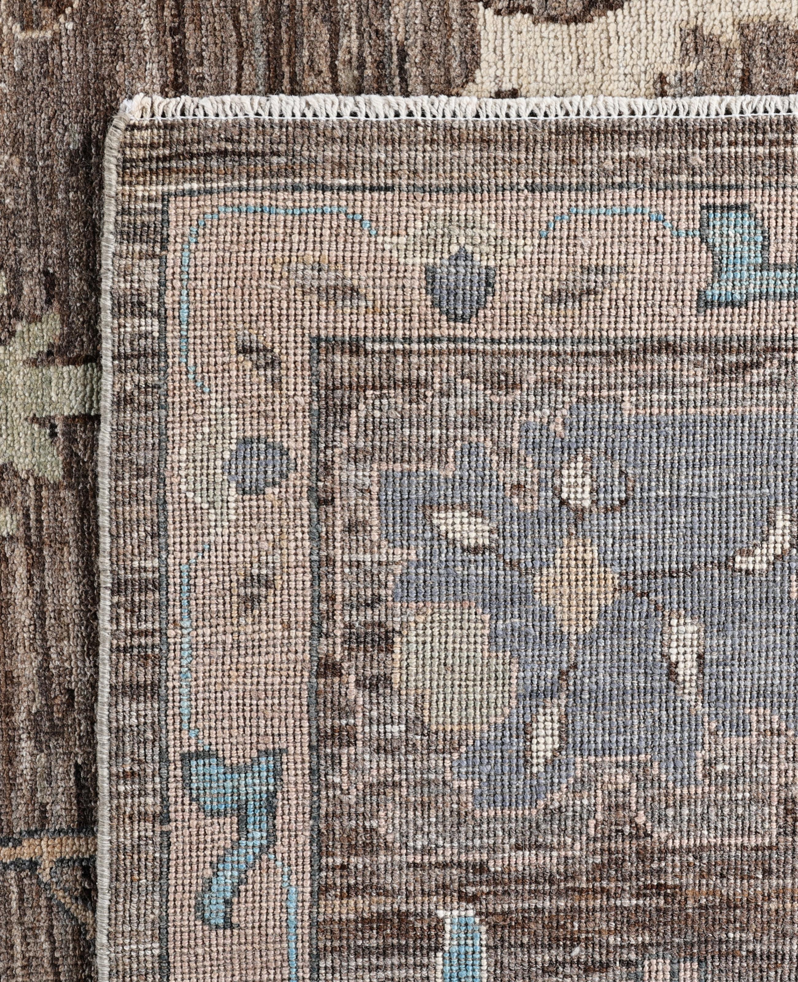 Oushak One-of-a-Kind Wool Brown Area Rug 9' 11