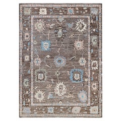 Oushak One-of-a-Kind Wool Brown Area Rug 9' 11" x 13' 8"