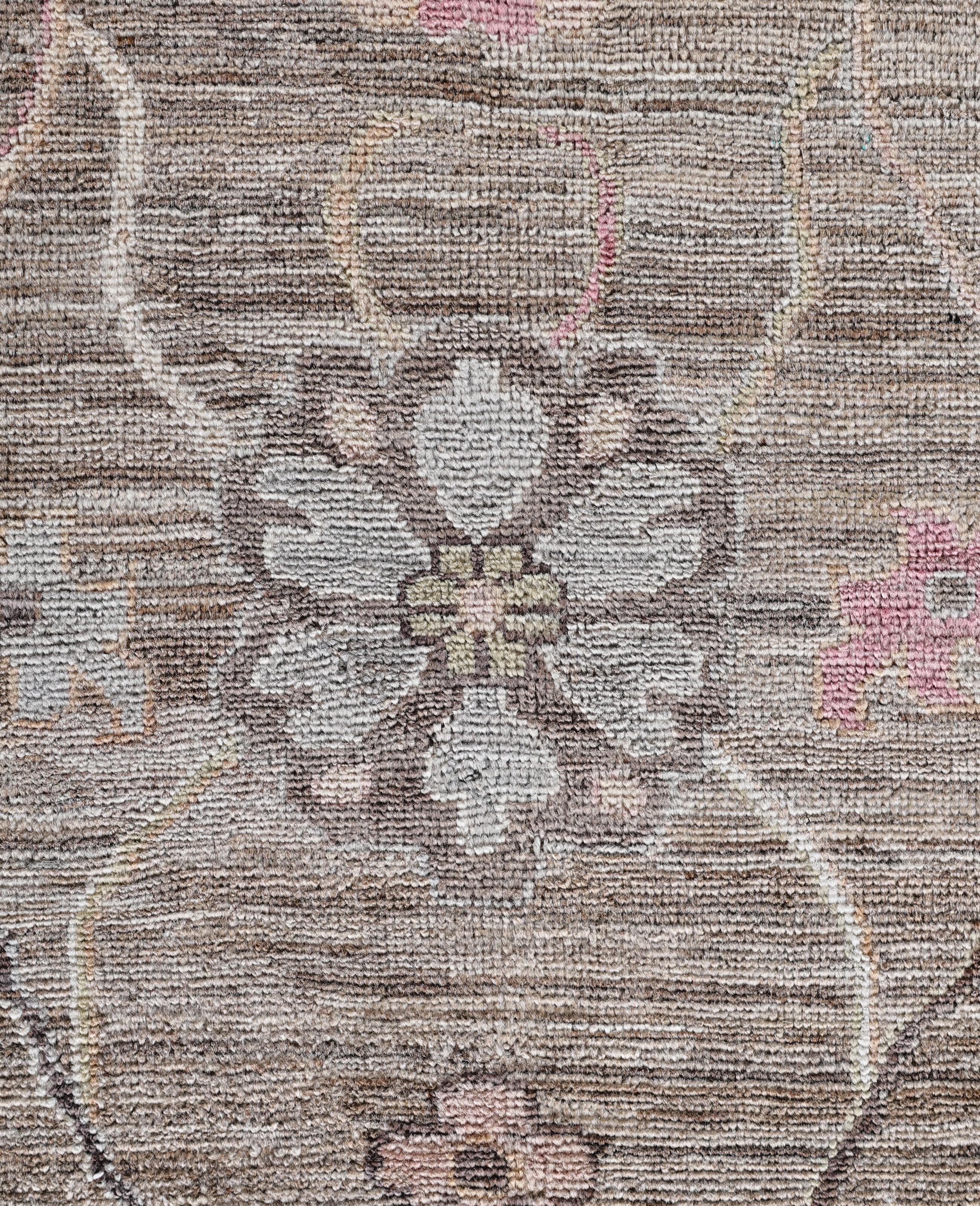Pakistani Oushak One-of-a-Kind Wool Brown Area Rug 9' 2