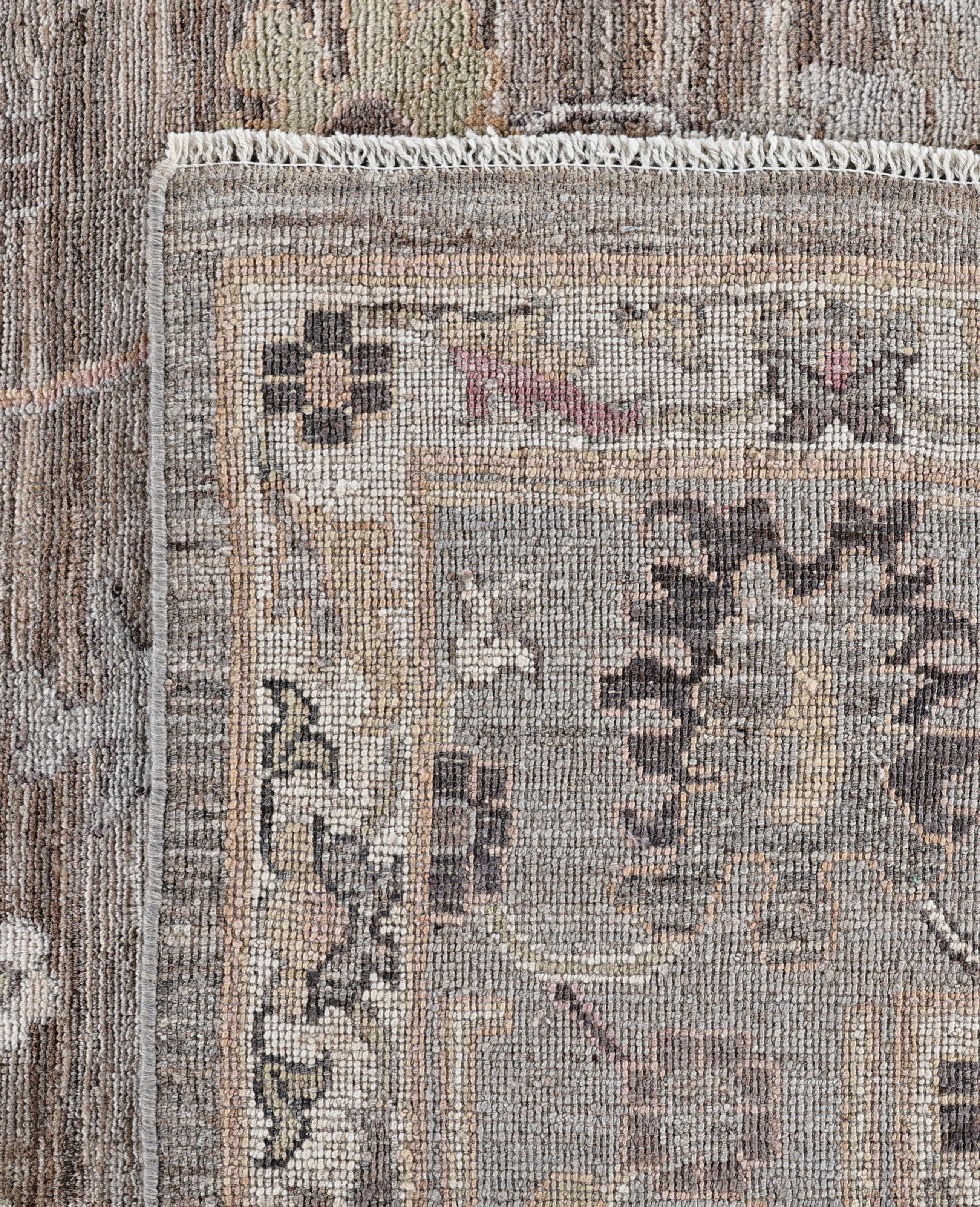 Oushak One-of-a-Kind Wool Brown Area Rug 9' 2