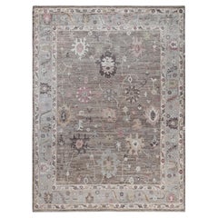Oushak One-of-a-Kind Wool Brown Area Rug 9' 2" x 12' 3"