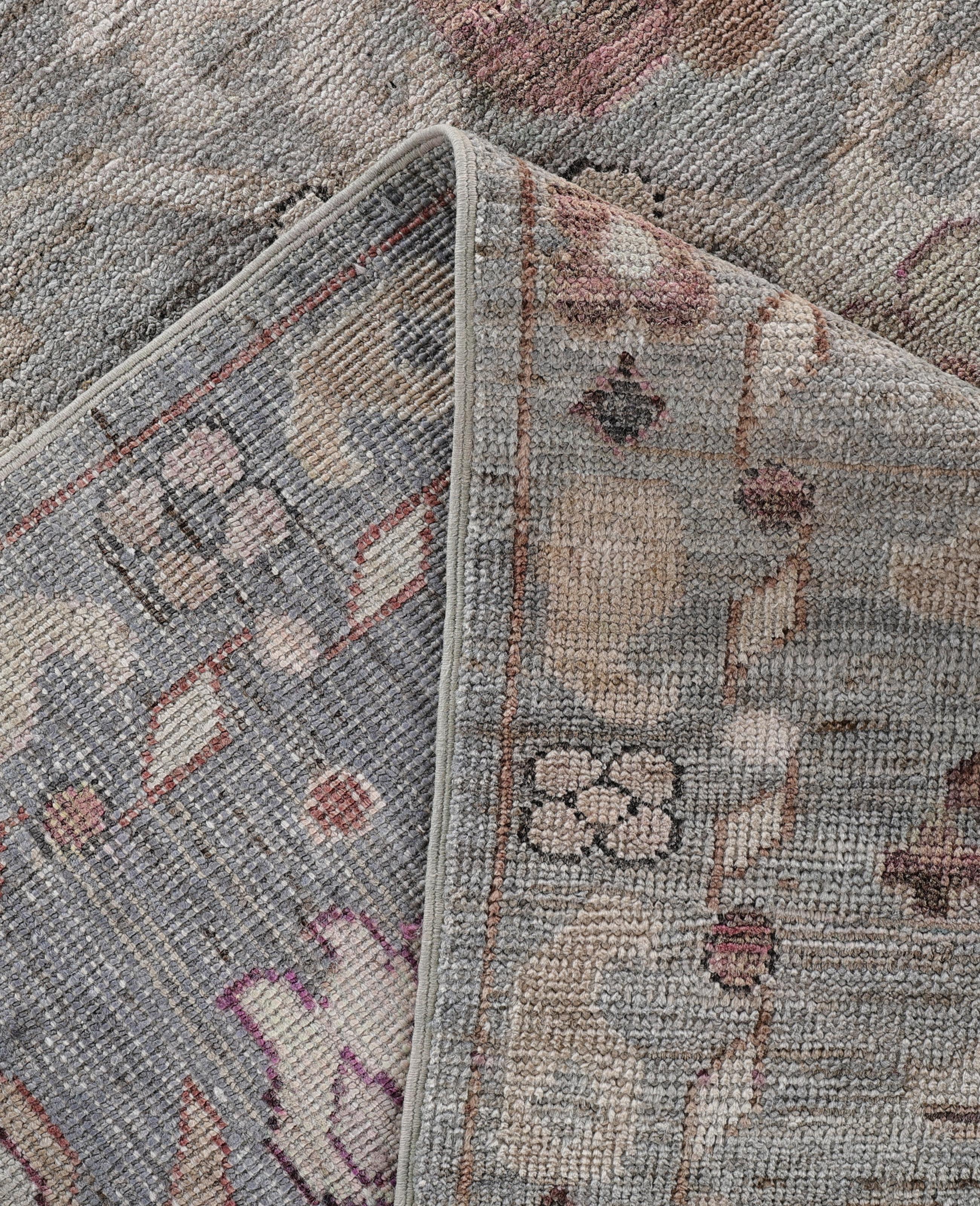 Contemporary Oushak One-of-a-Kind Wool Gray Area Rug 8' 10