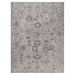Oushak One-of-a-Kind Wool Gray Area Rug 8' 10" x 11' 10"