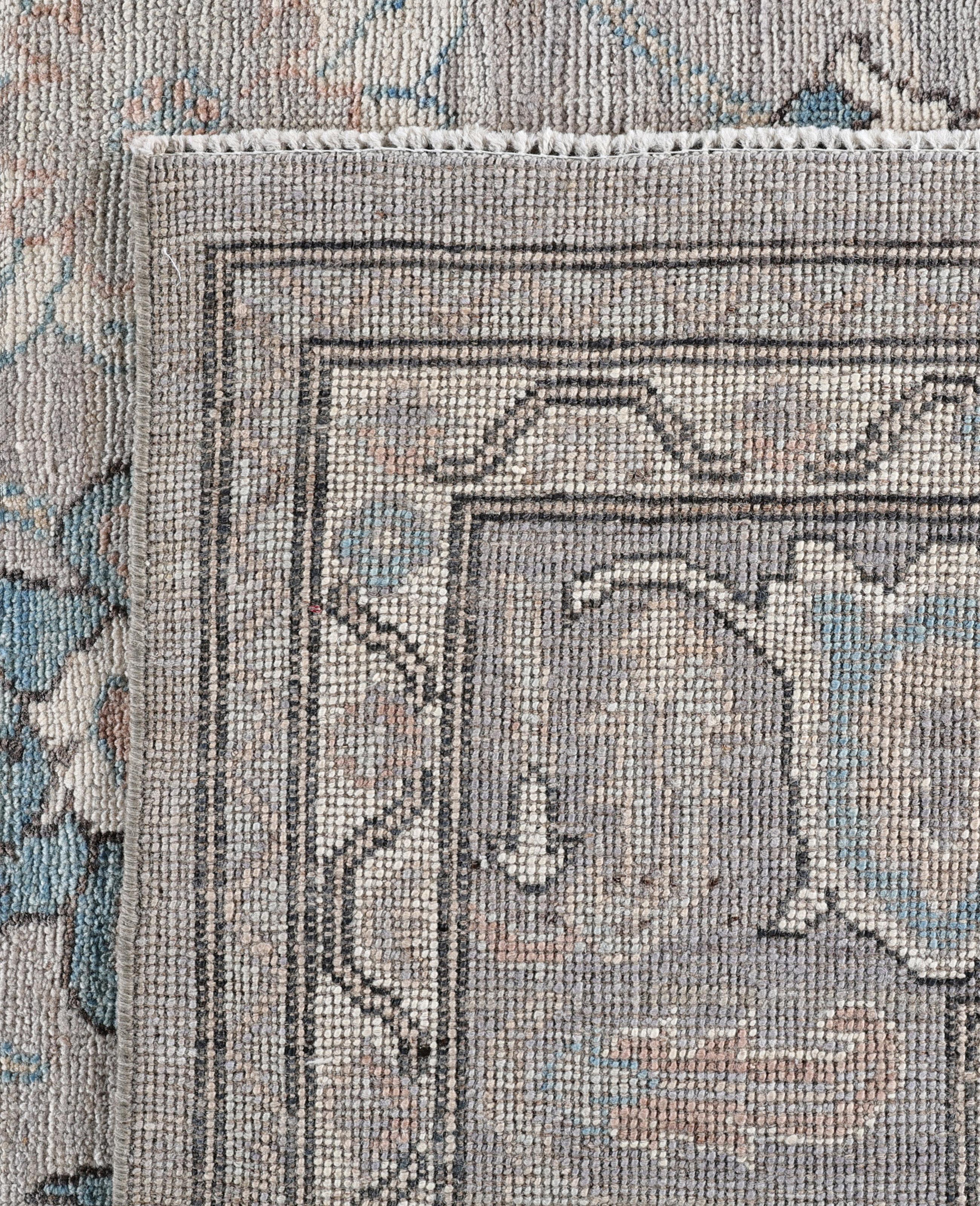 Tappeto Oushak One-of-a-Kind in lana grigio 8' 11
