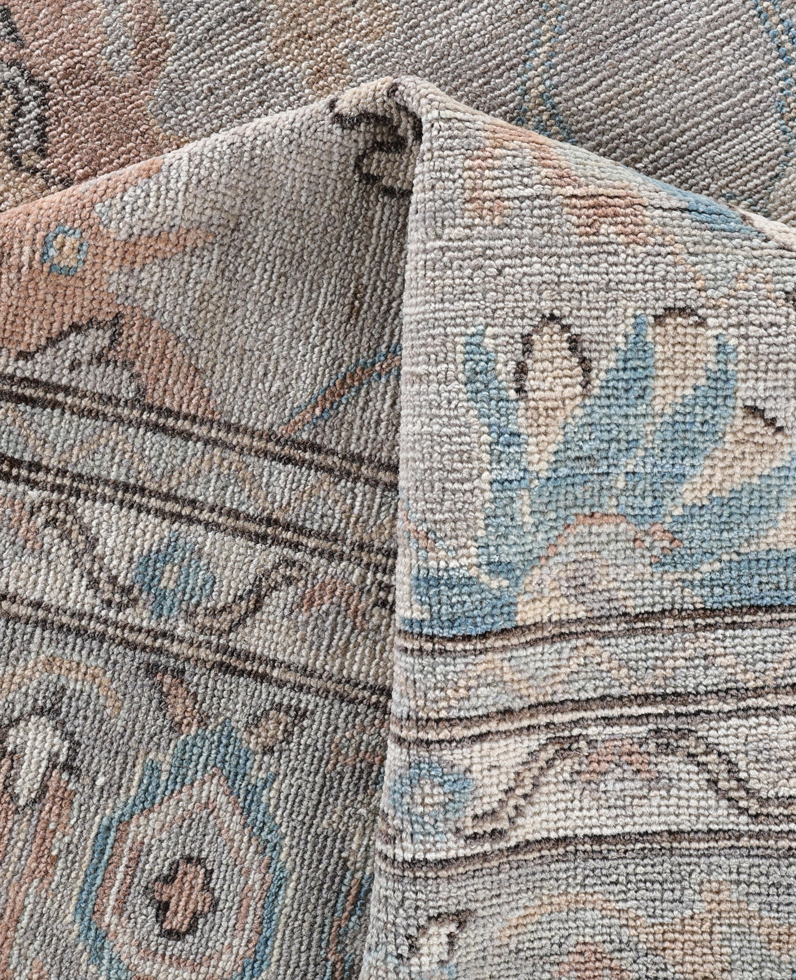 Lana Tappeto Oushak One-of-a-Kind in lana grigio 8' 11