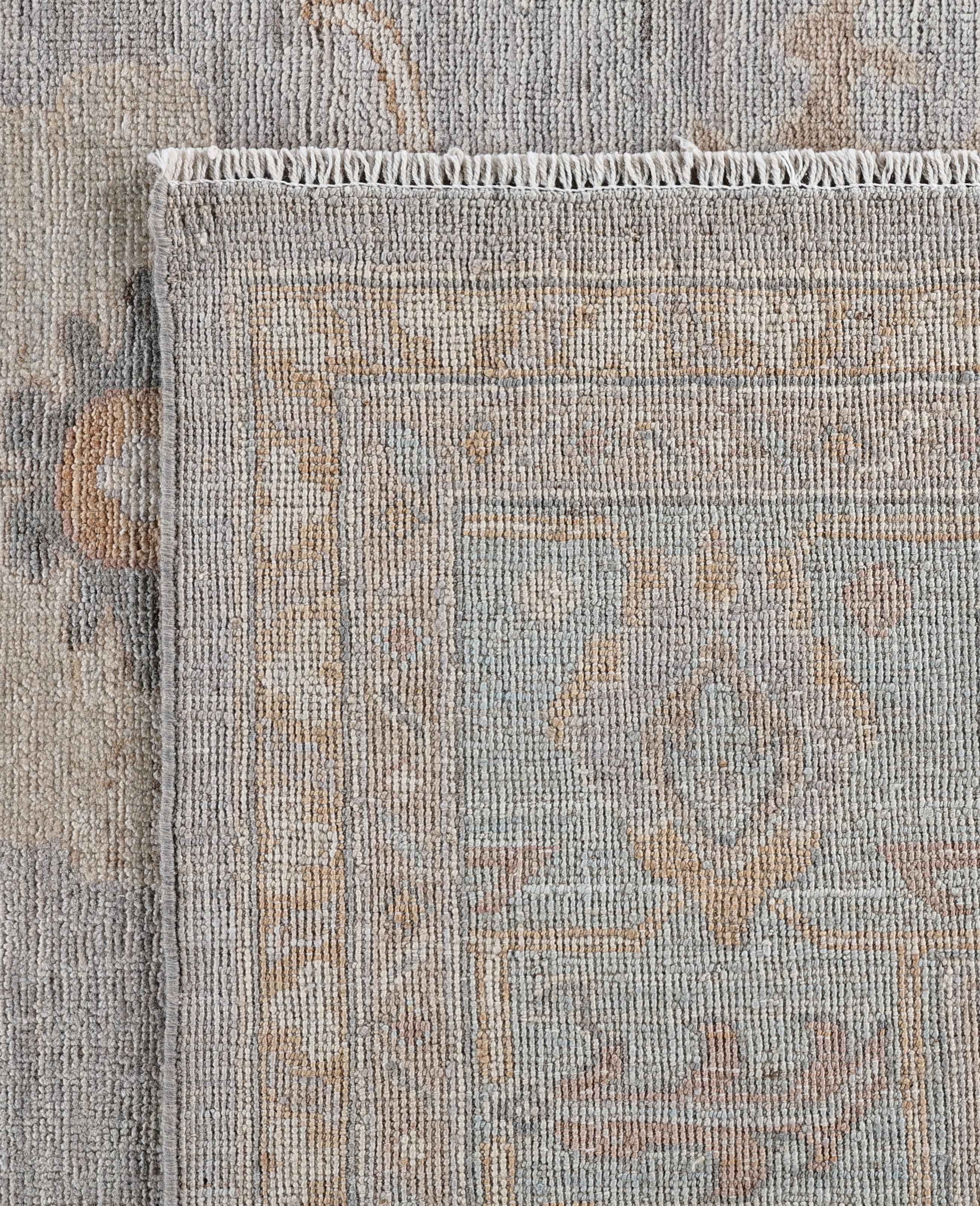 Tappeto Oushak One-of-a-Kind in lana grigio 8' 4