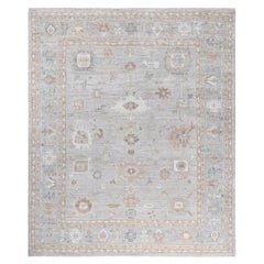 Tappeto Oushak One-of-a-Kind in lana grigio 8' 4" x 9' 10"