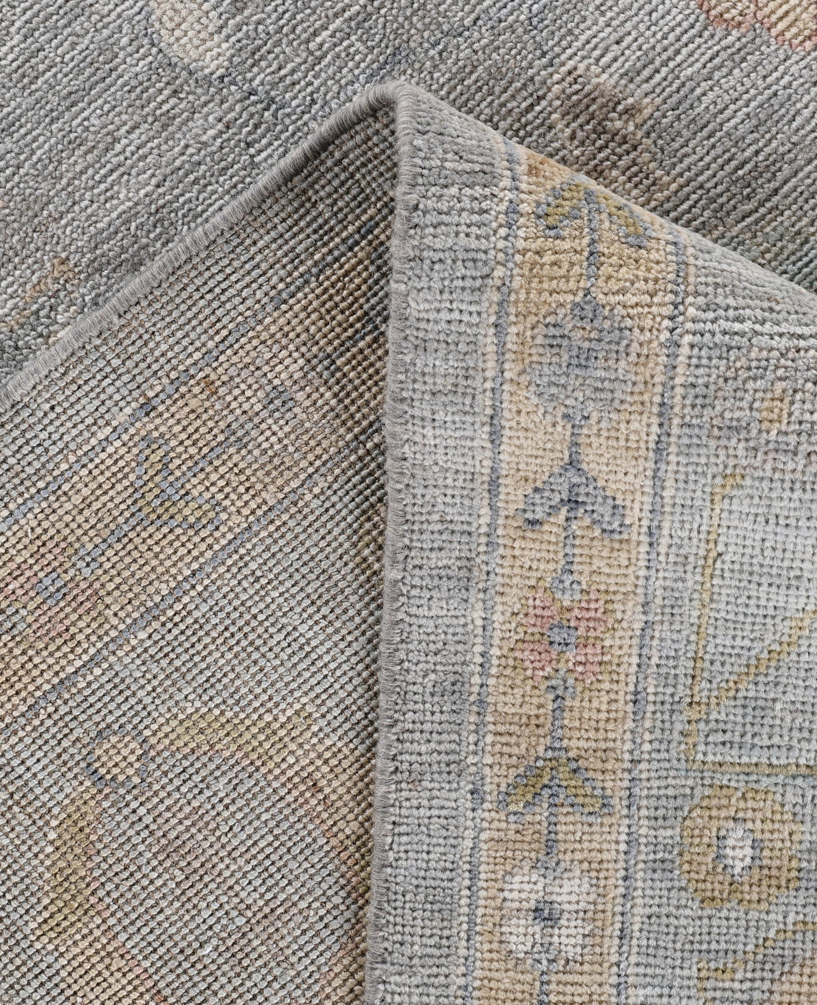 Contemporary Oushak One-of-a-Kind Wool Gray Area Rug 8' 4