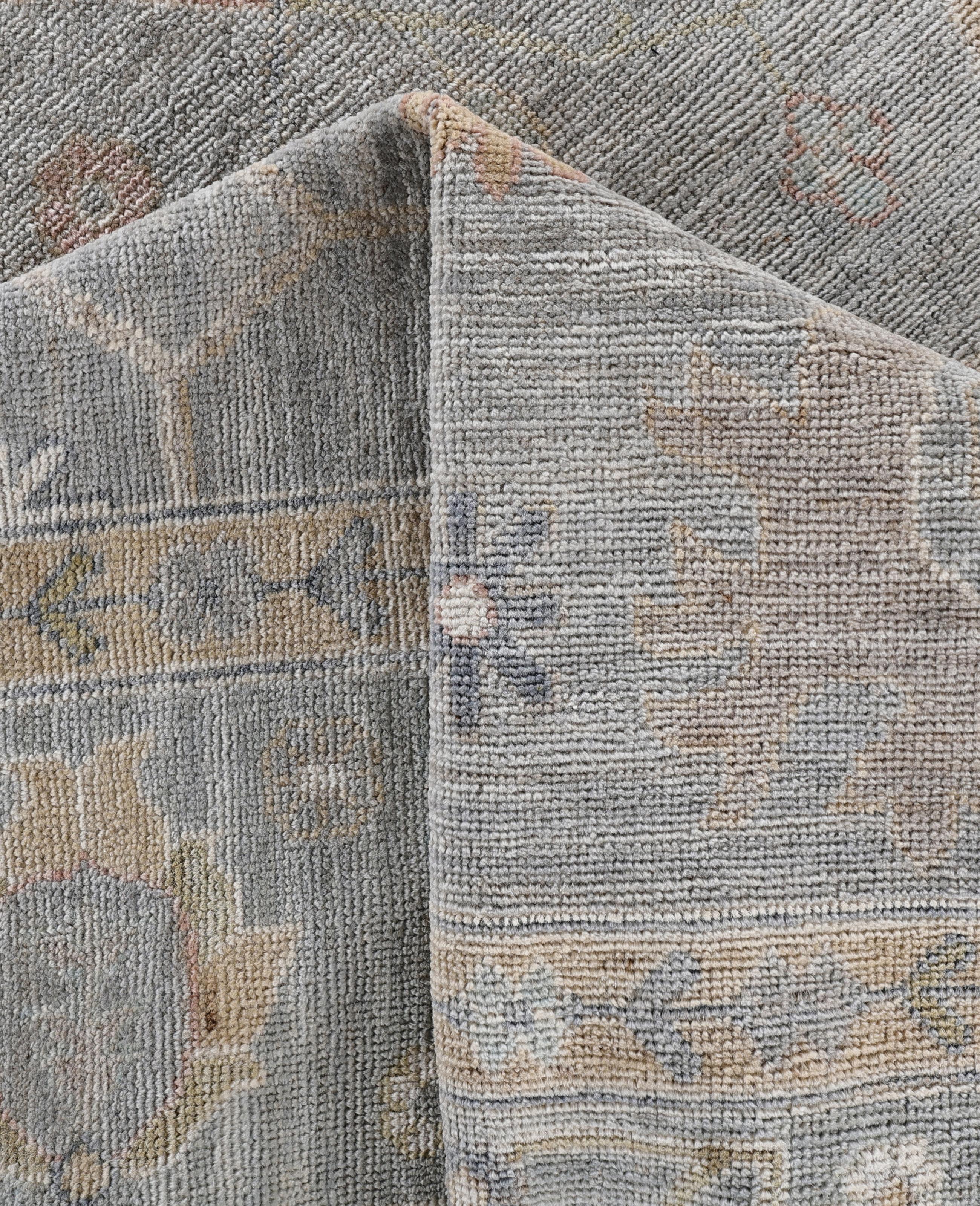 Oushak One-of-a-Kind Wool Gray Area Rug 8' 4