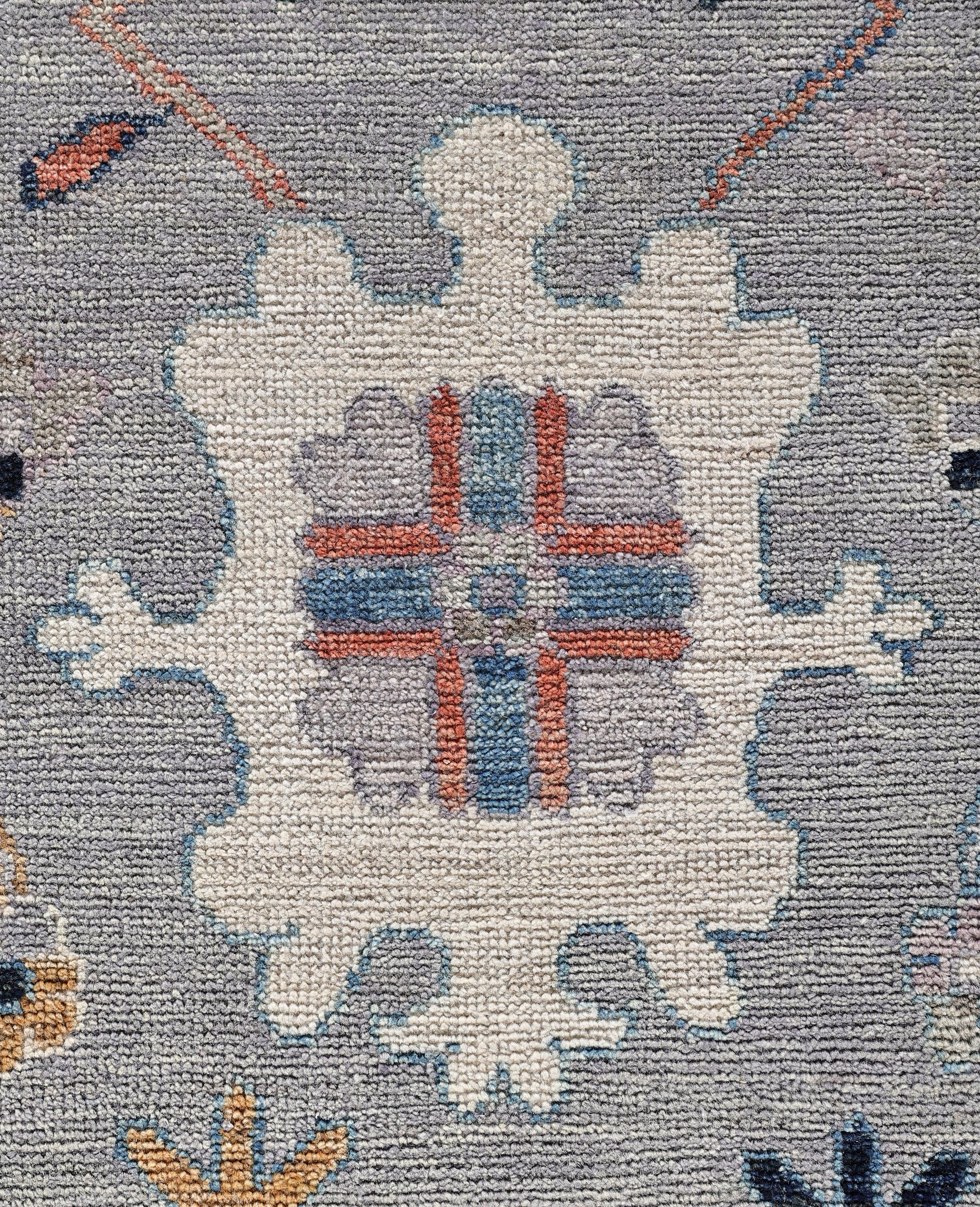 Pakistani Oushak One-of-a-Kind Wool Gray Area Rug 9' 0