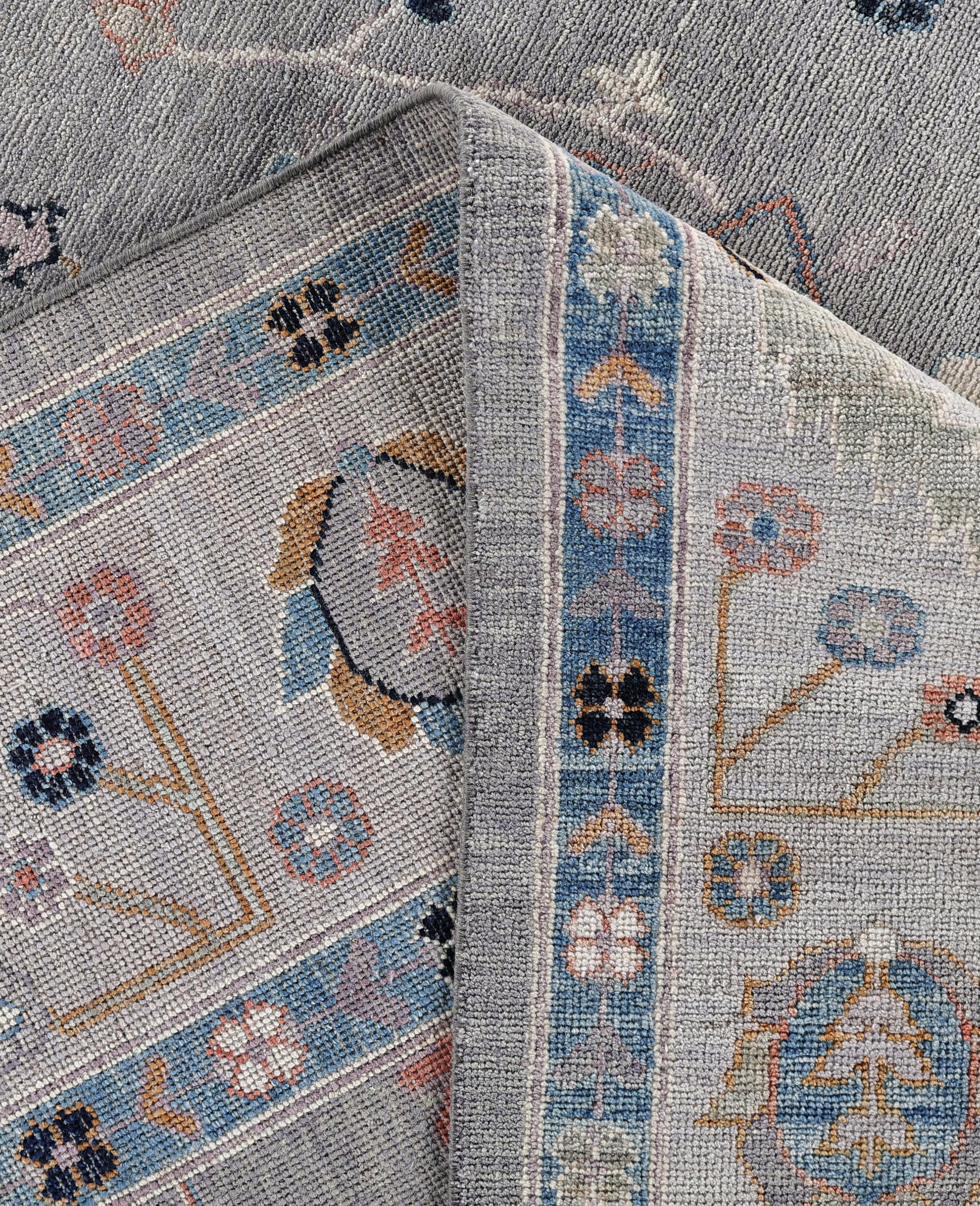 Contemporary Oushak One-of-a-Kind Wool Gray Area Rug 9' 0