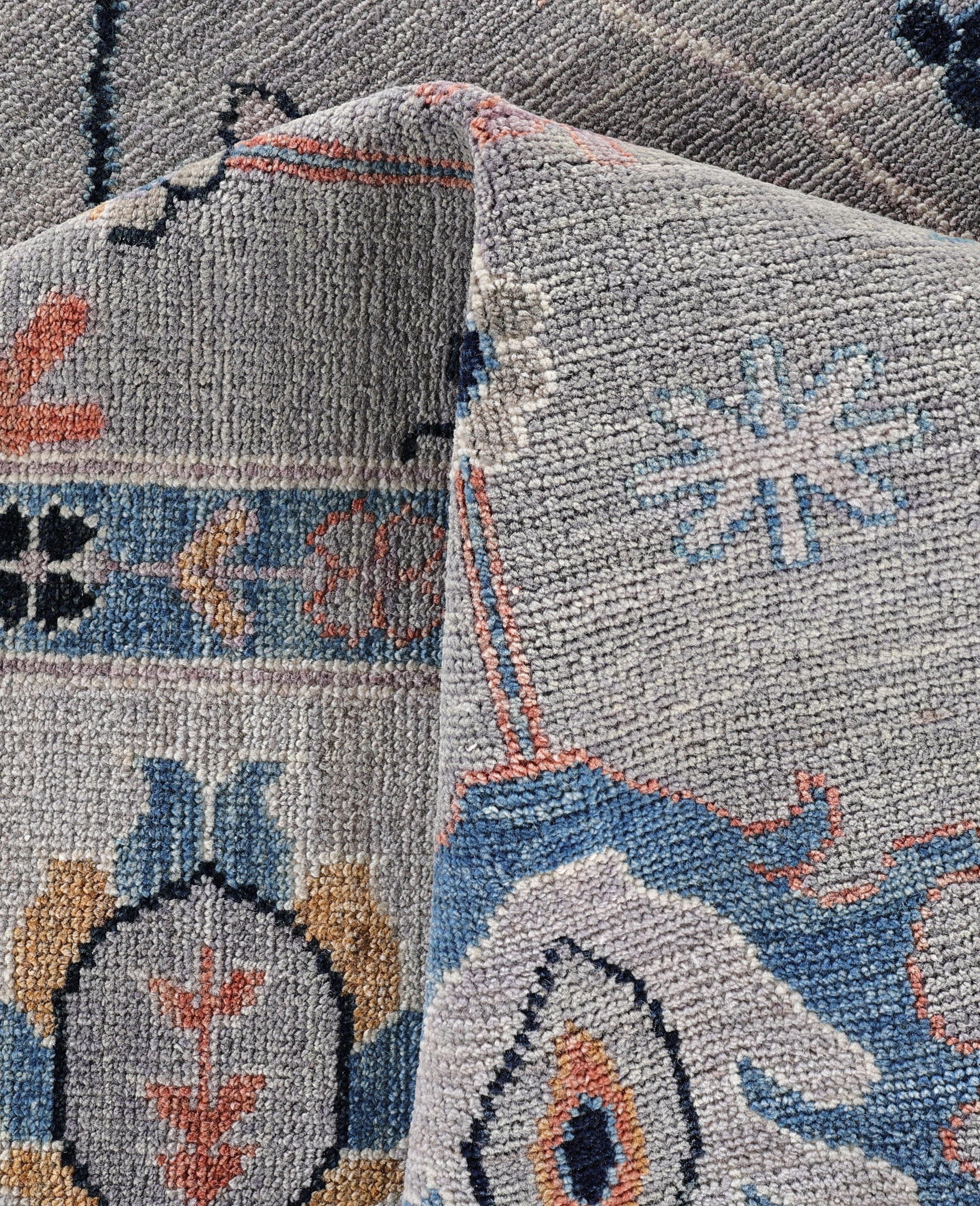 Oushak One-of-a-Kind Wool Gray Area Rug 9' 0