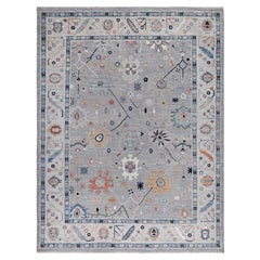 Oushak One-of-a-Kind Wool Gray Area Rug 9' 0" x 11' 10"