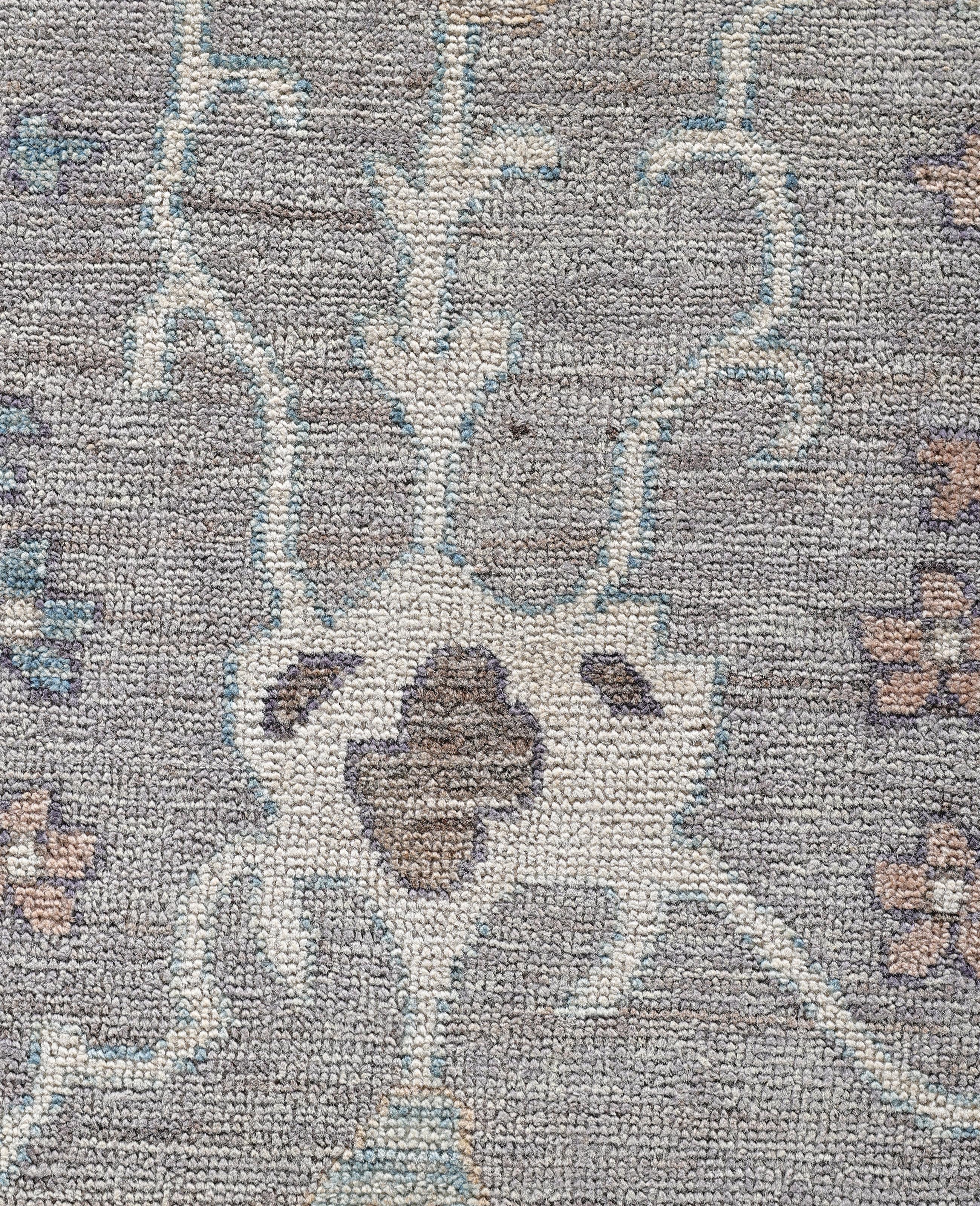 Pakistani Oushak One-of-a-Kind Wool Gray Area Rug 9' 2