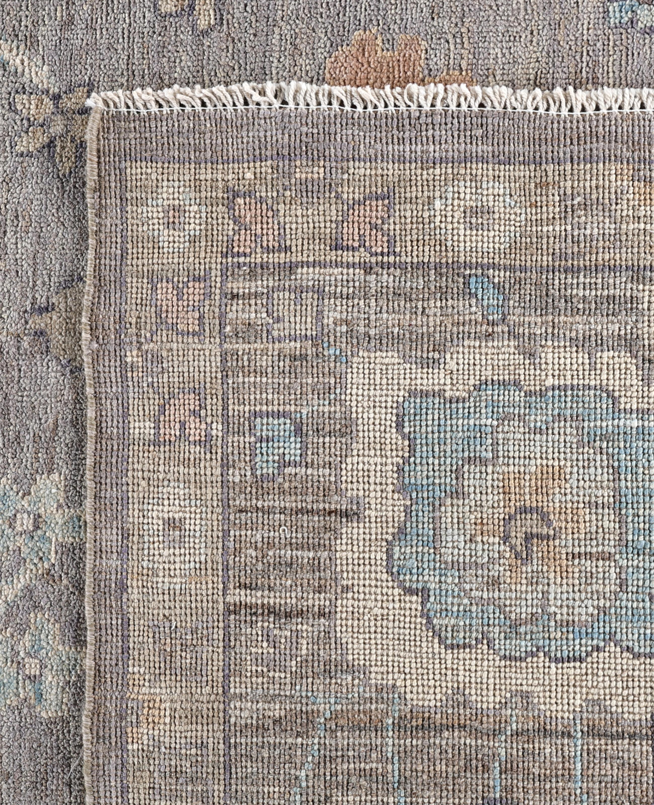 Oushak One-of-a-Kind Wool Gray Area Rug 9' 2