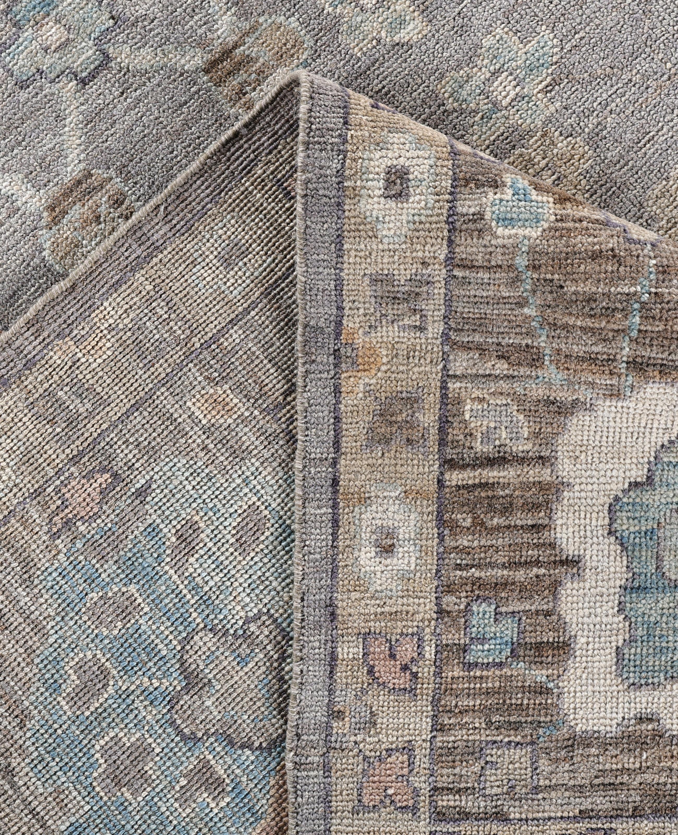 Contemporary Oushak One-of-a-Kind Wool Gray Area Rug 9' 2