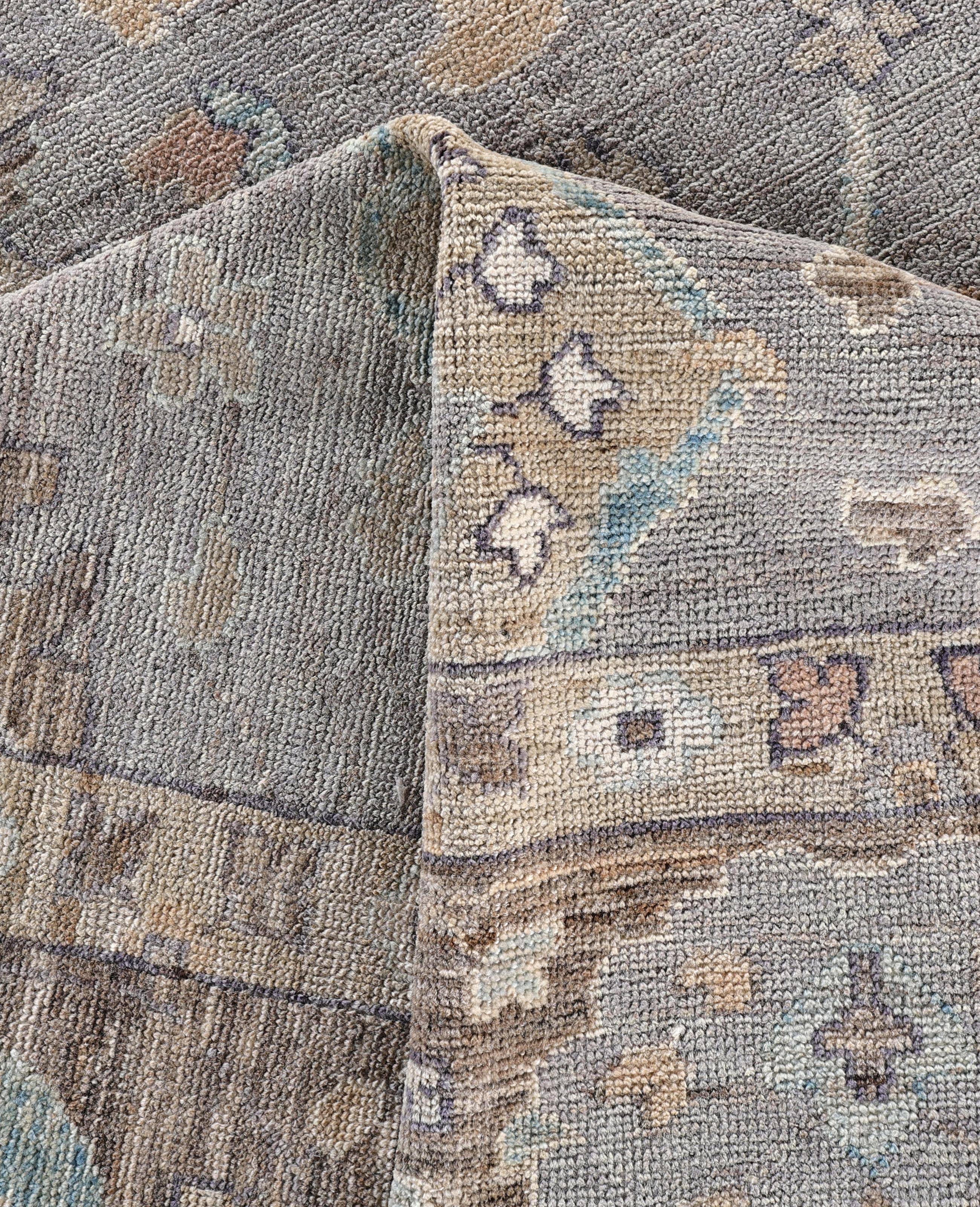 Oushak One-of-a-Kind Wool Gray Area Rug 9' 2