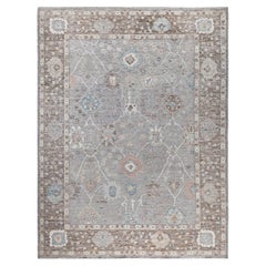 Oushak One-of-a-Kind Wool Gray Area Rug 9' 2" x 11' 11"