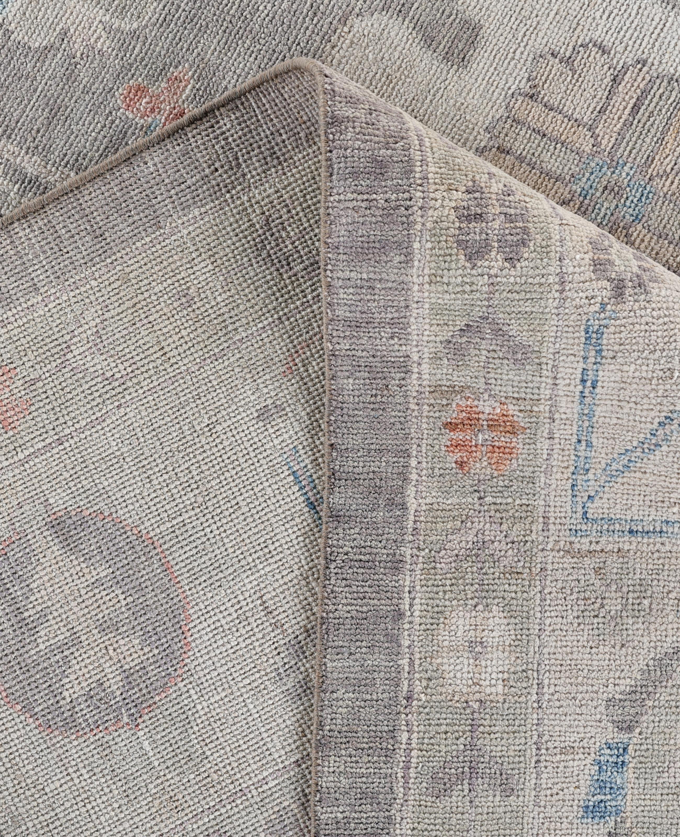 Contemporary Oushak One-of-a-Kind Wool Gray Area Rug 9' 9