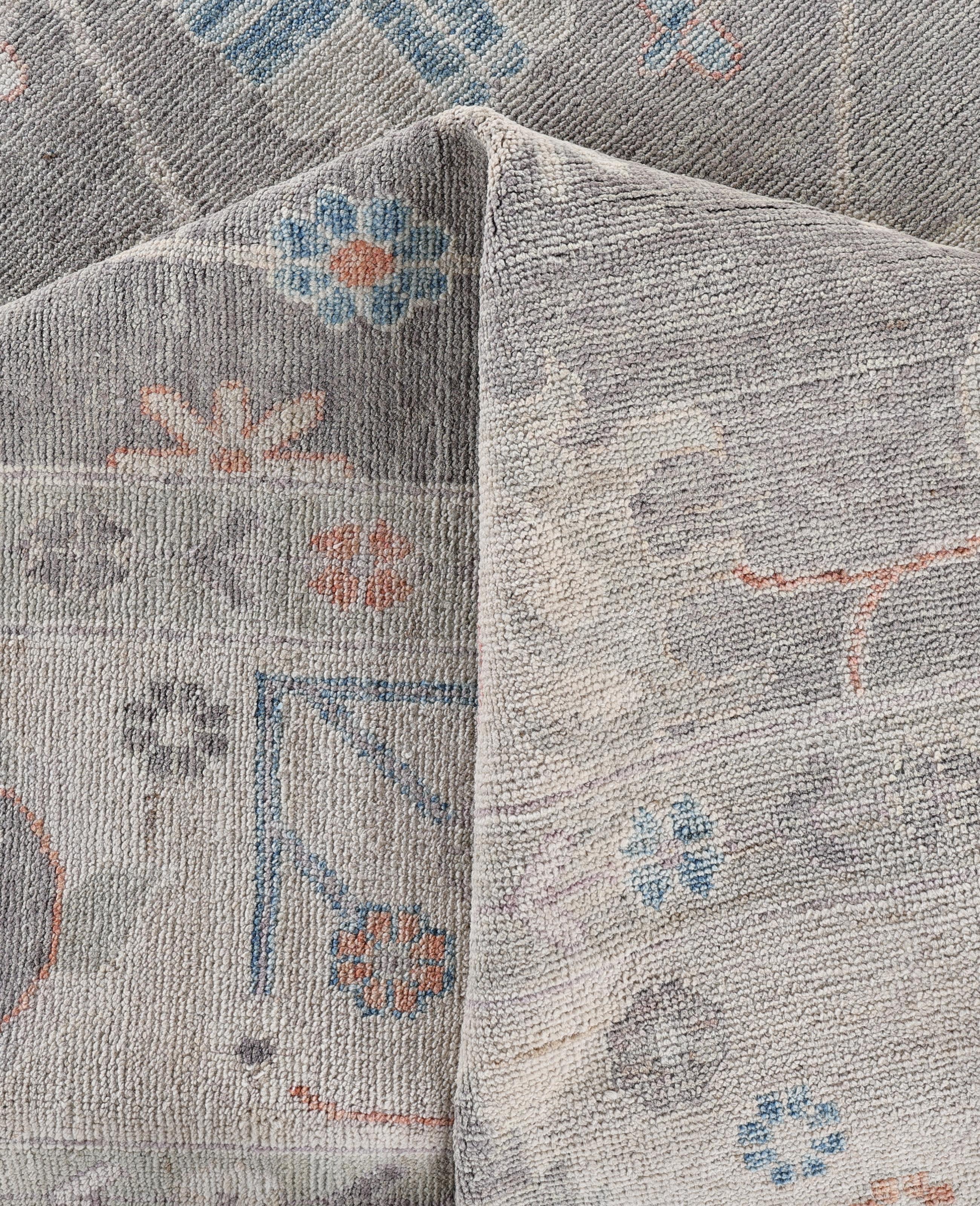 Oushak One-of-a-Kind Wool Gray Area Rug 9' 9