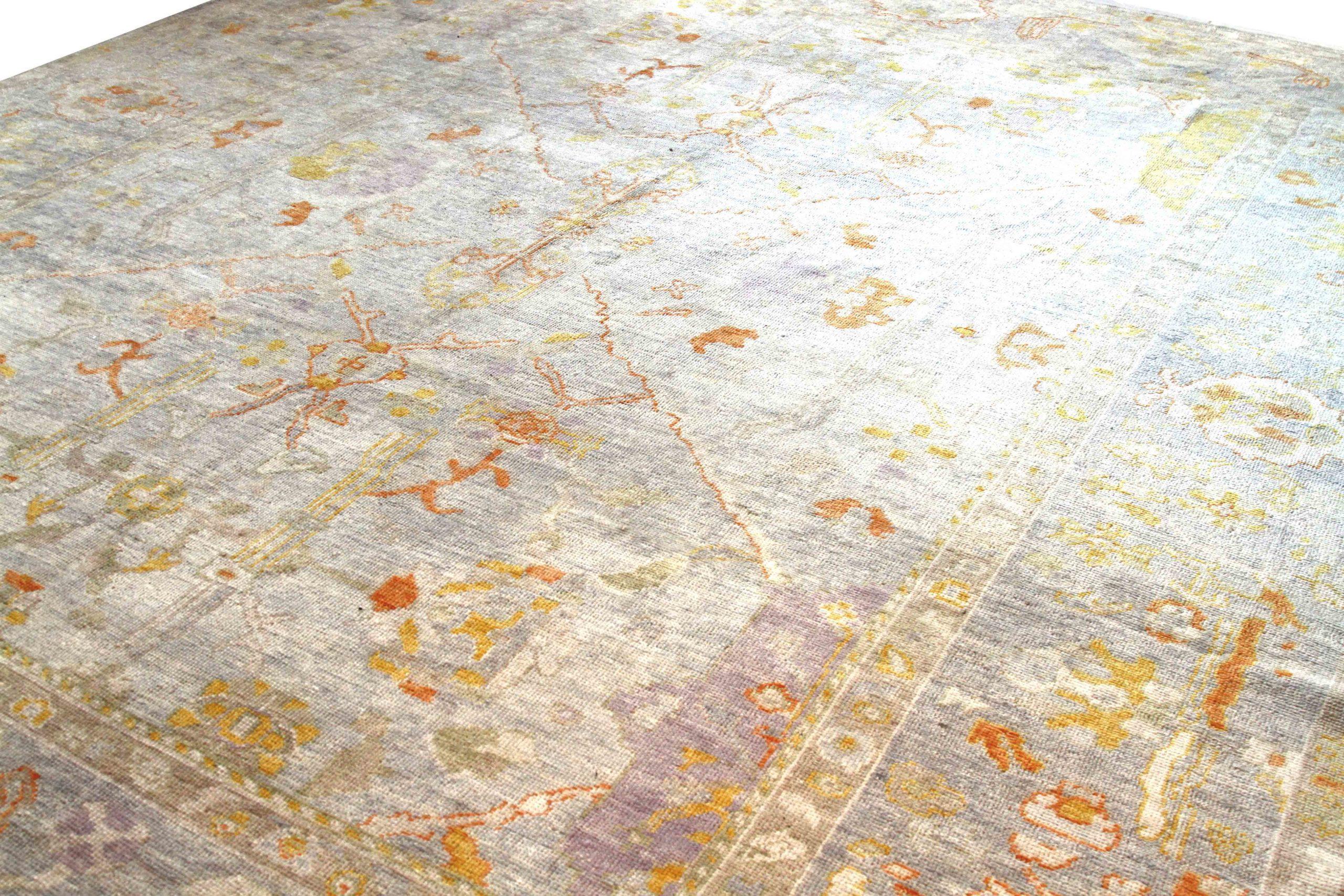 Afghanistan Oushak Over Size Rug Circa 1990 - Wool Orange Purpel Yellow 70711 Excellent état - En vente à Dallas, TX
