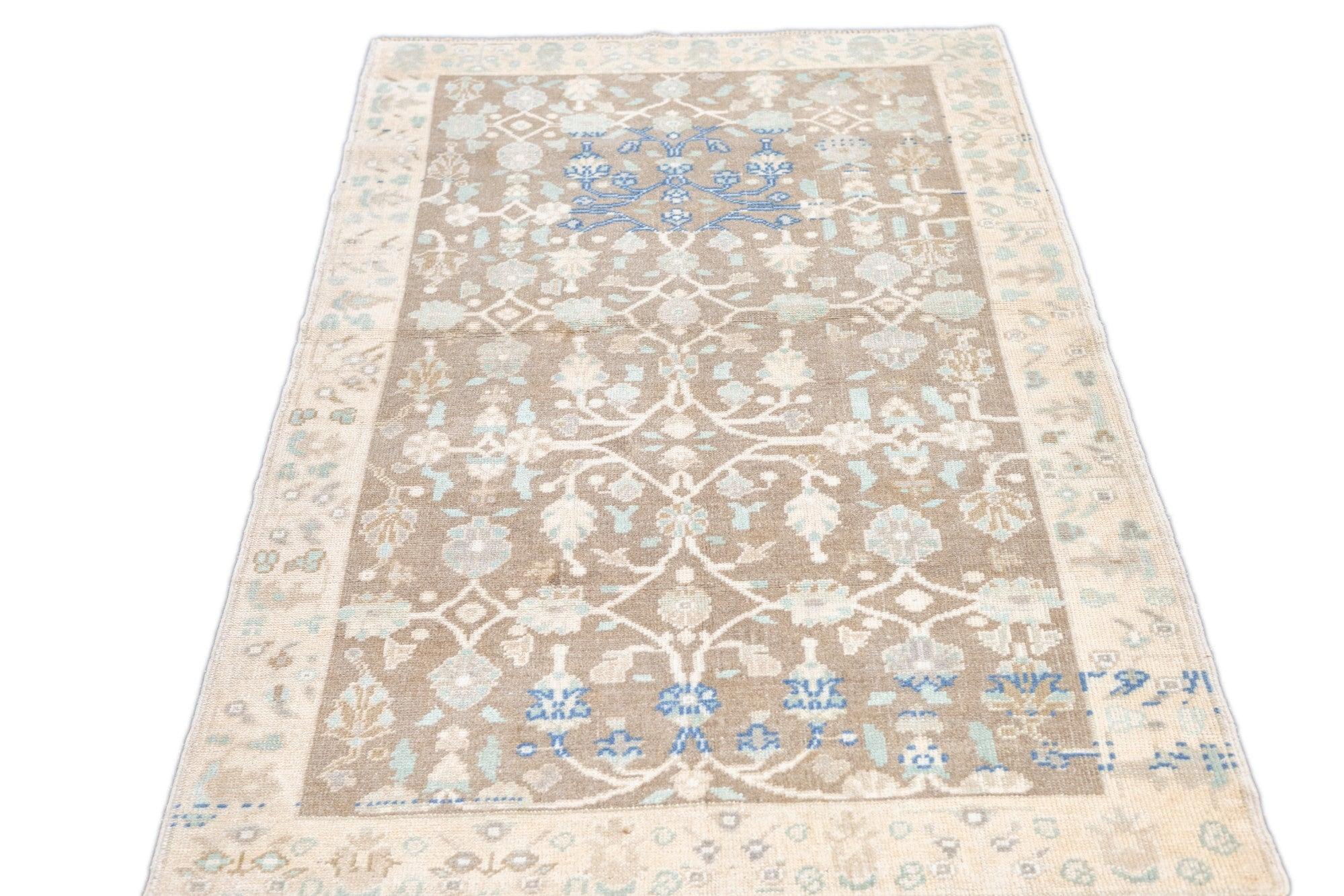 Laine Tapis Oushak 3'7'' x 6'4'' en vente