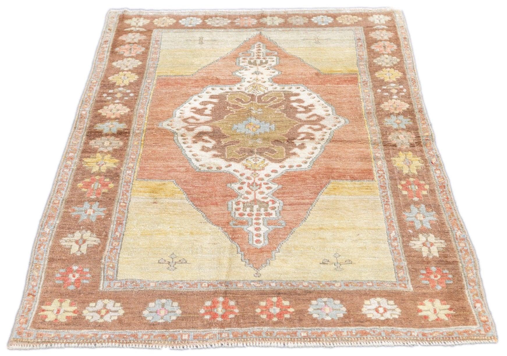 Oushak-Teppich 3'8'' x 5'3'' (Wolle) im Angebot