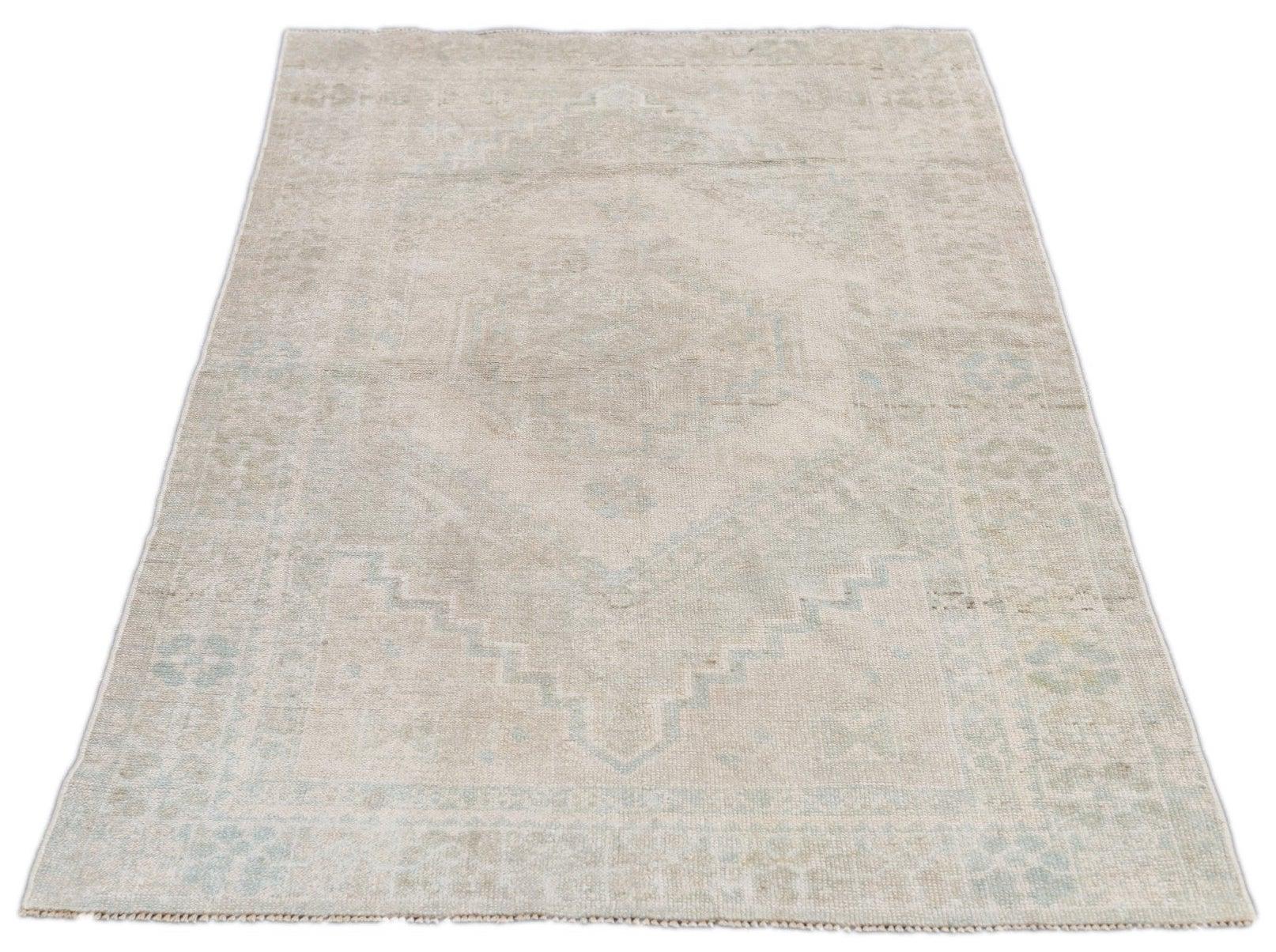 Contemporary Oushak Rug 3'9'' x 6'6'' For Sale