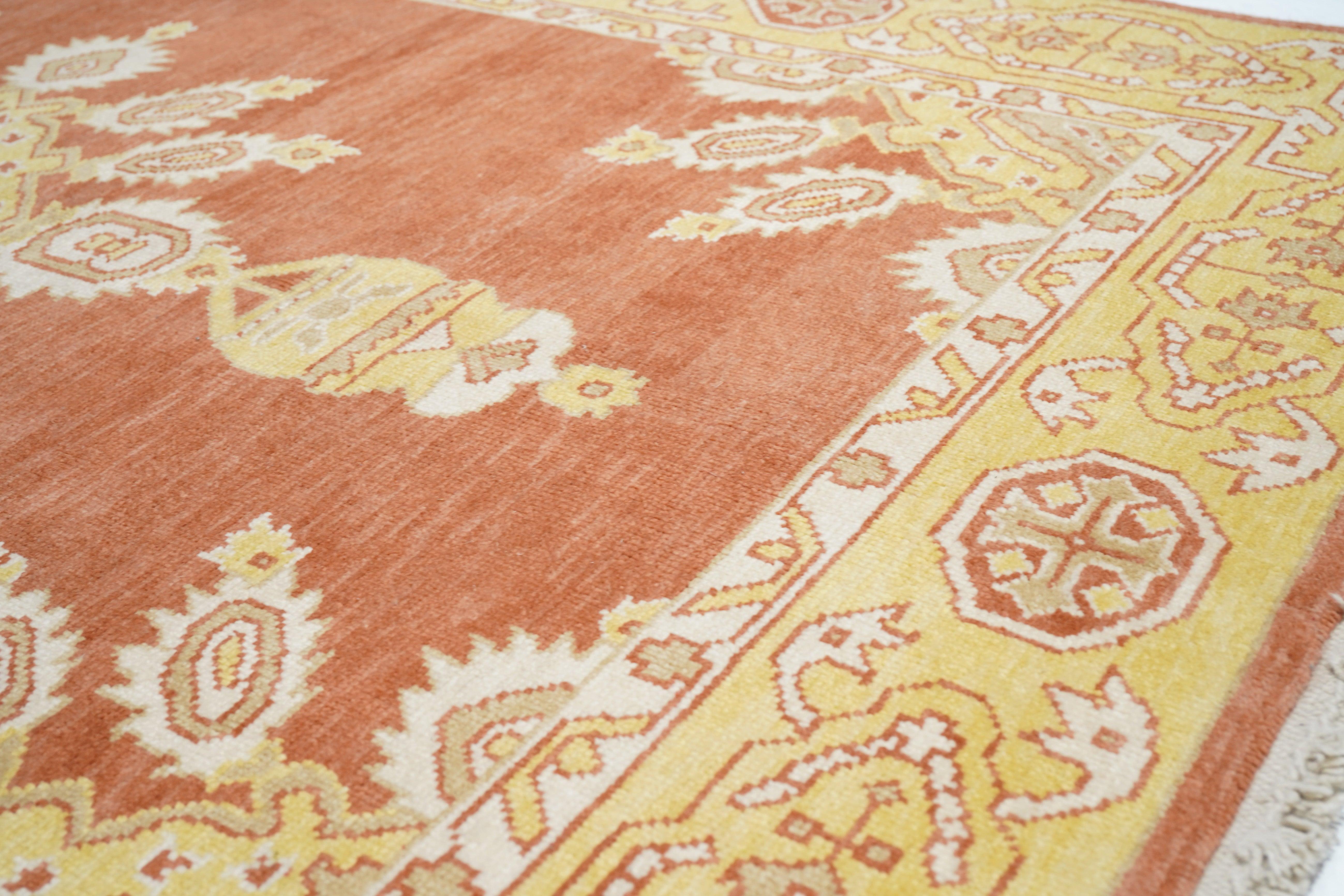 Wool Oushak Rug 6'0'' x 9'0'' For Sale